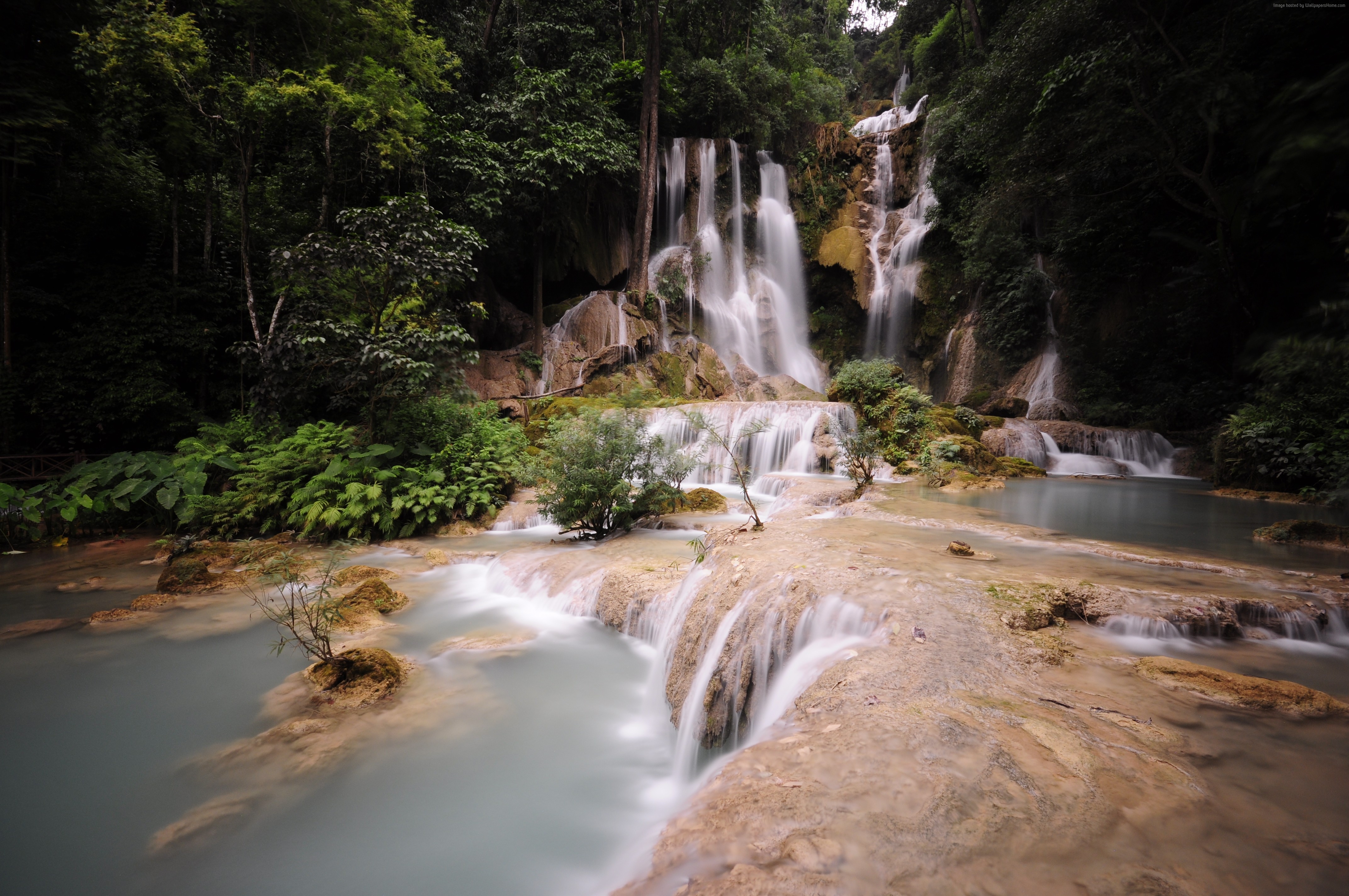 HD wallpaper, Pongour, 4k, mountain, falls, waterfall, river, Dalat Waterfall, Vietnam HD Wallpaper