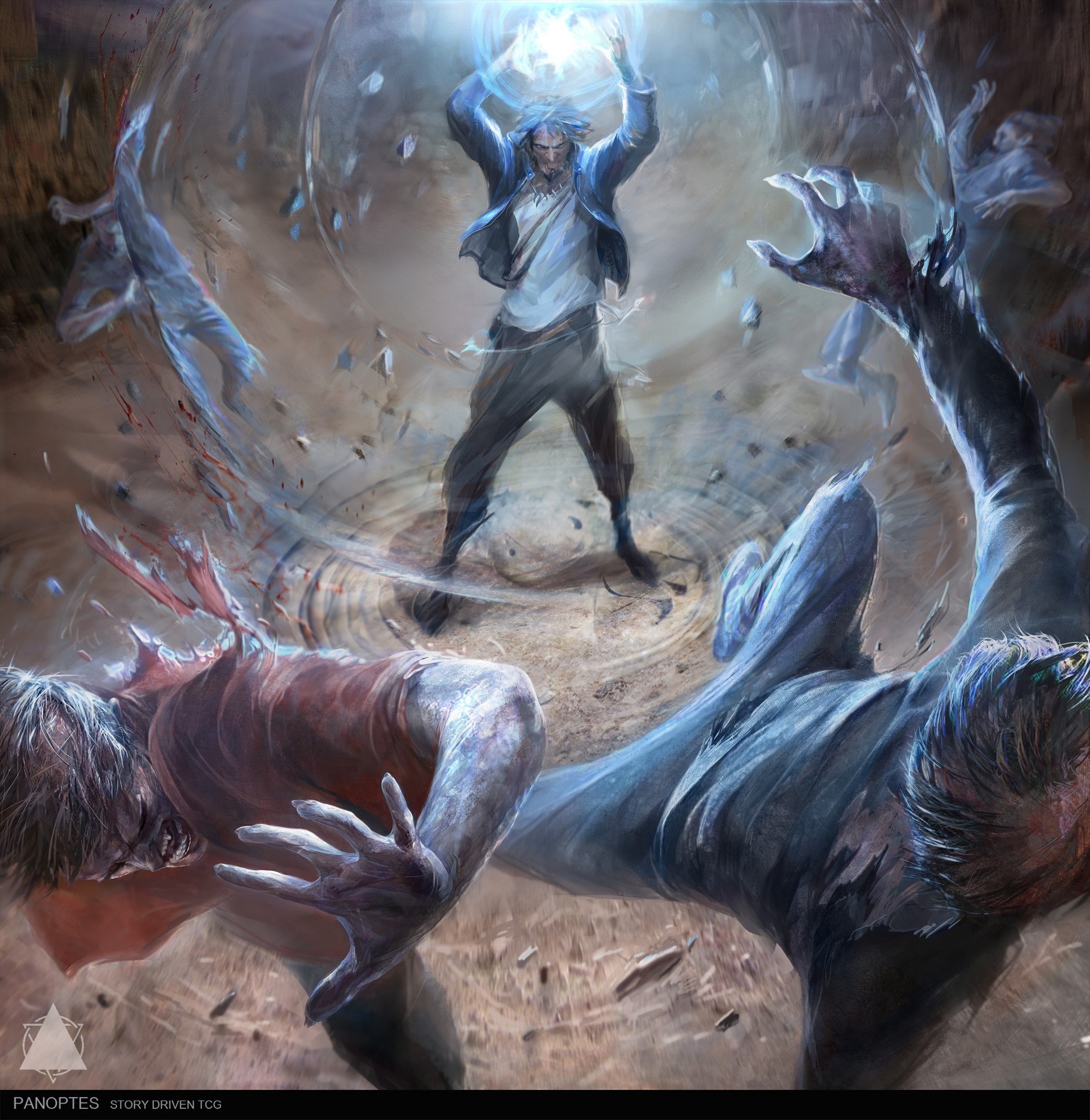 Bloody female warrior with axes fighting monsters HD Wallpaper