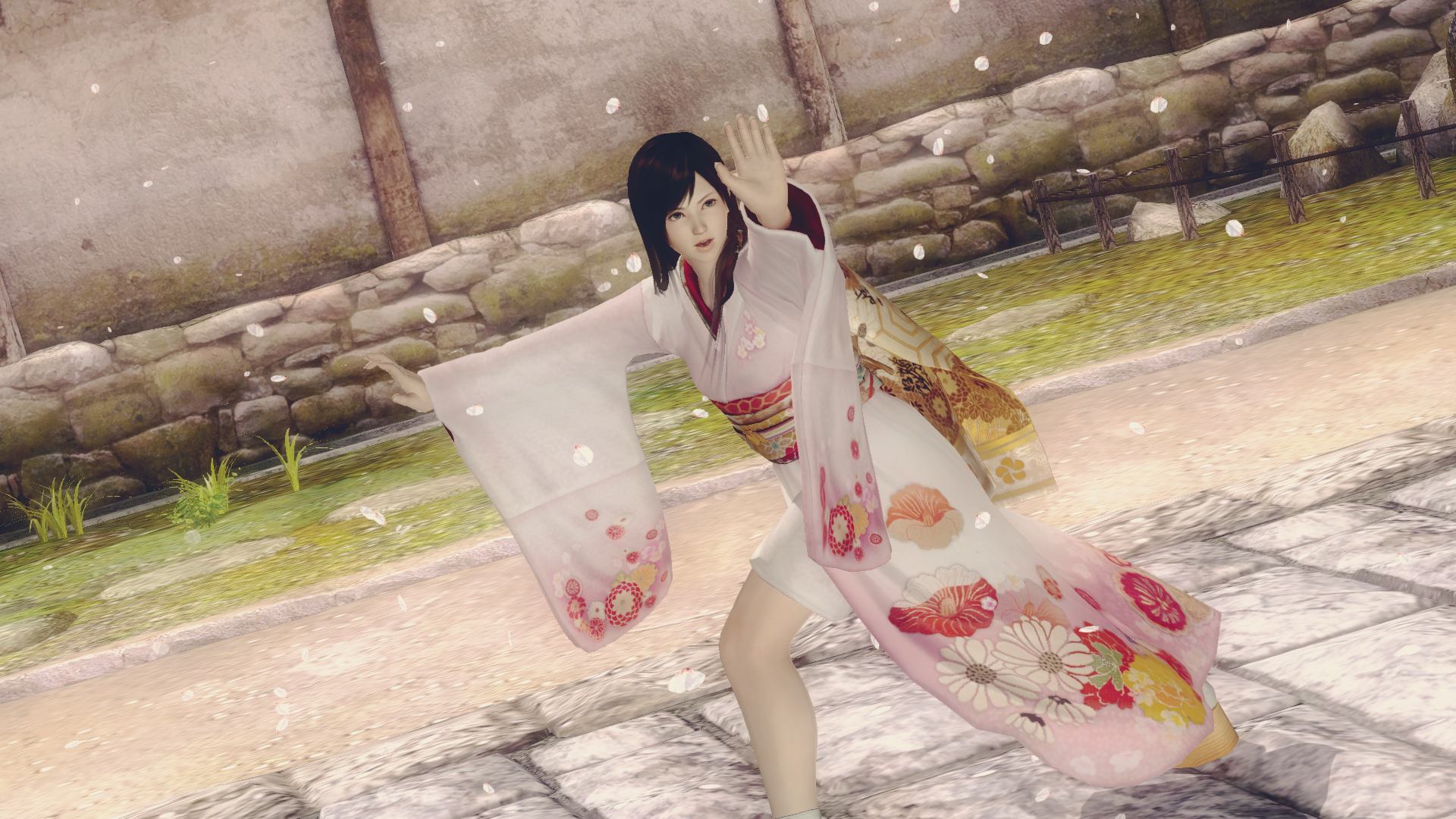 Kasumi from Dead or Alive 5 in a pink kimono HD Wallpaper