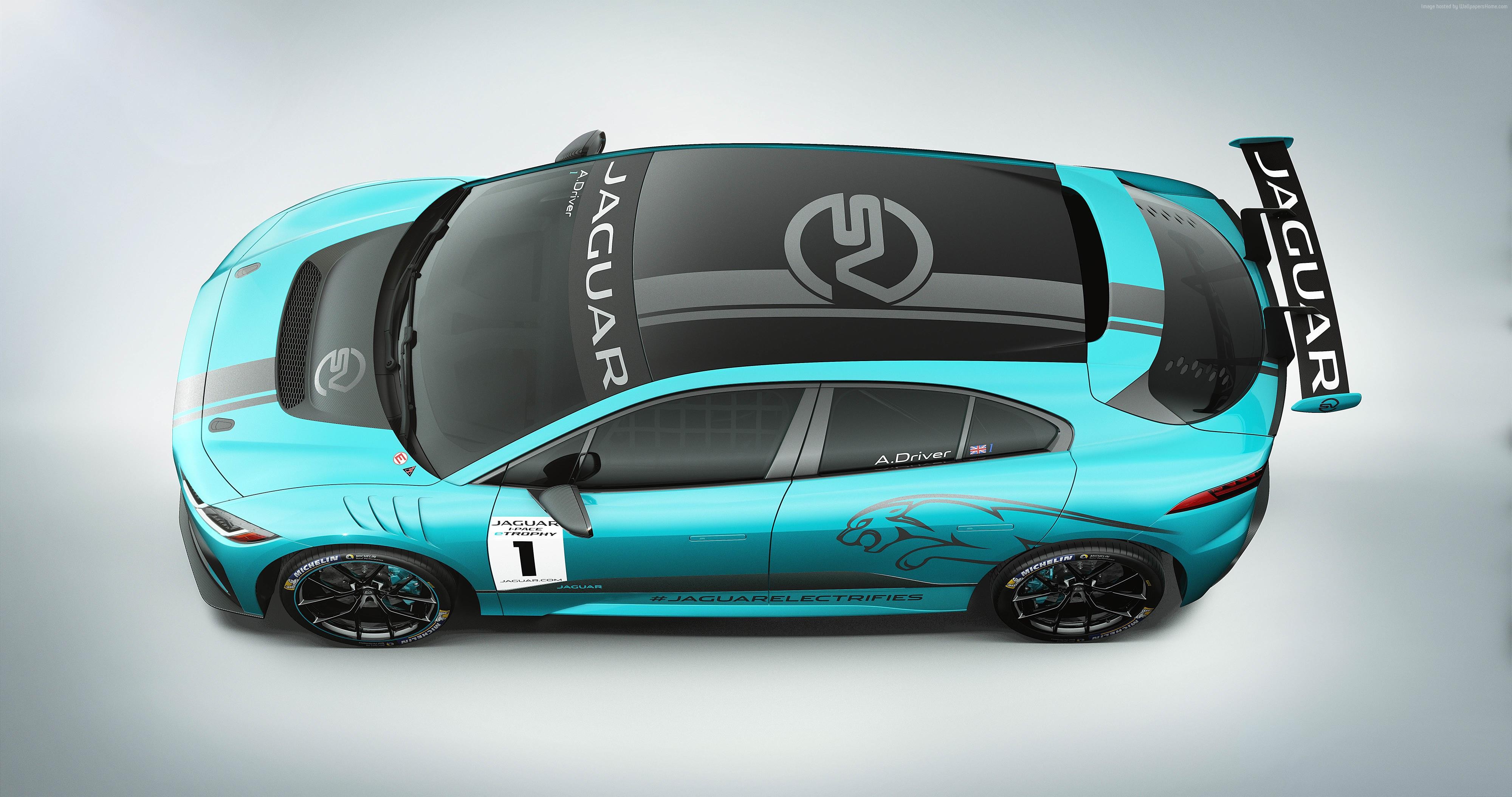 Jaguar I-Pace electric race car HD Wallpaper