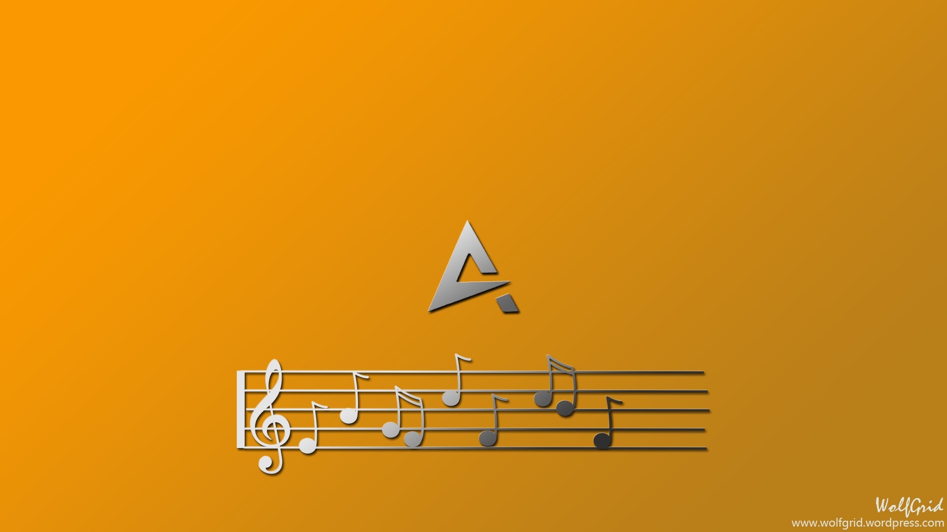 Letter A logo with musical notes on a yellow background HD Wallpaper