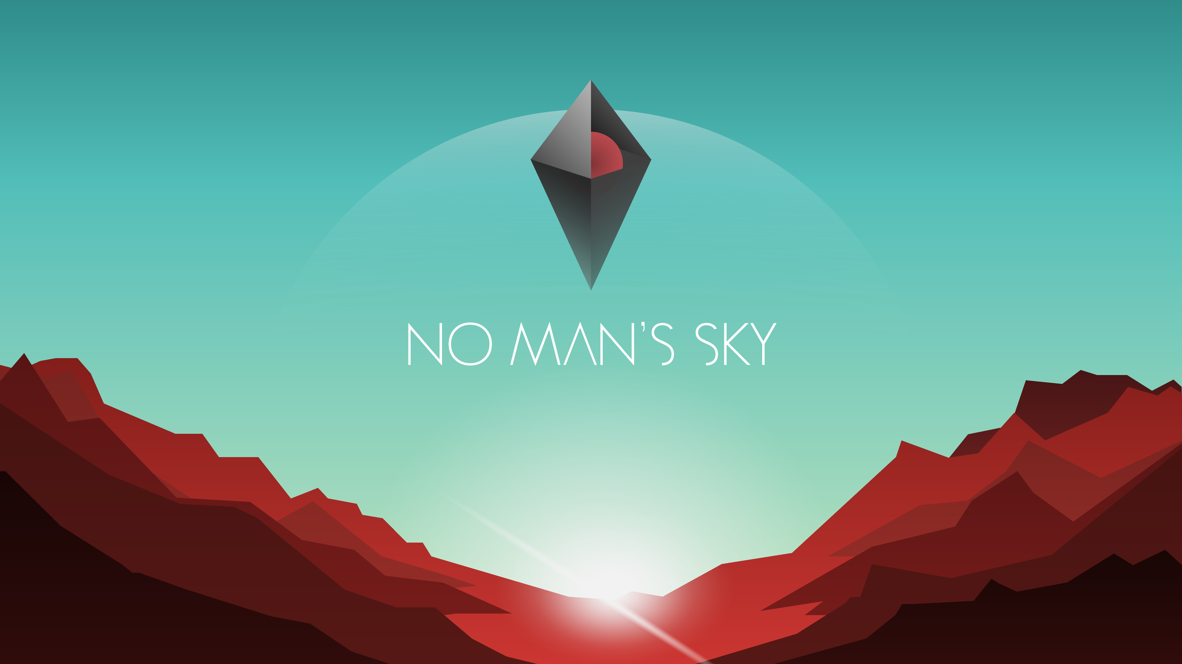 No Man's Sky logo with alien landscape HD Wallpaper