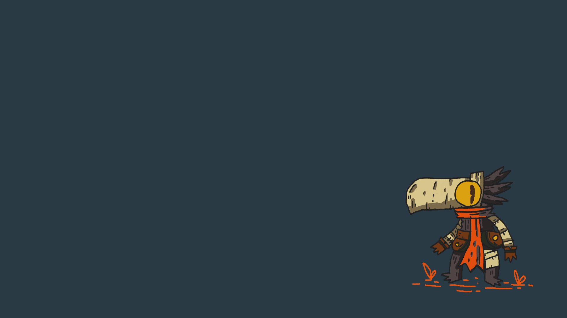 Cartoon bird character with orange scarf HD Wallpaper
