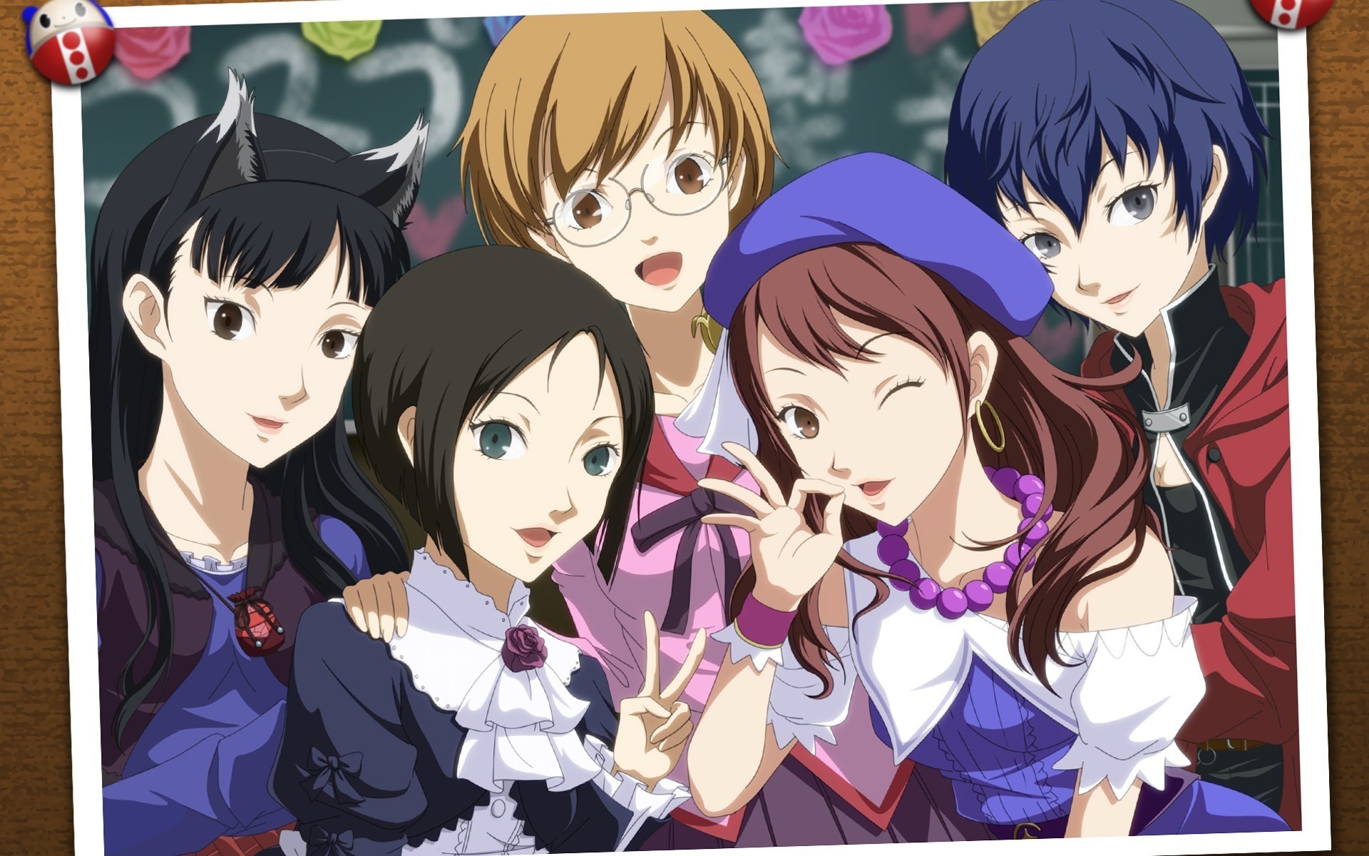 Persona 4 characters posing for a photo HD Wallpaper