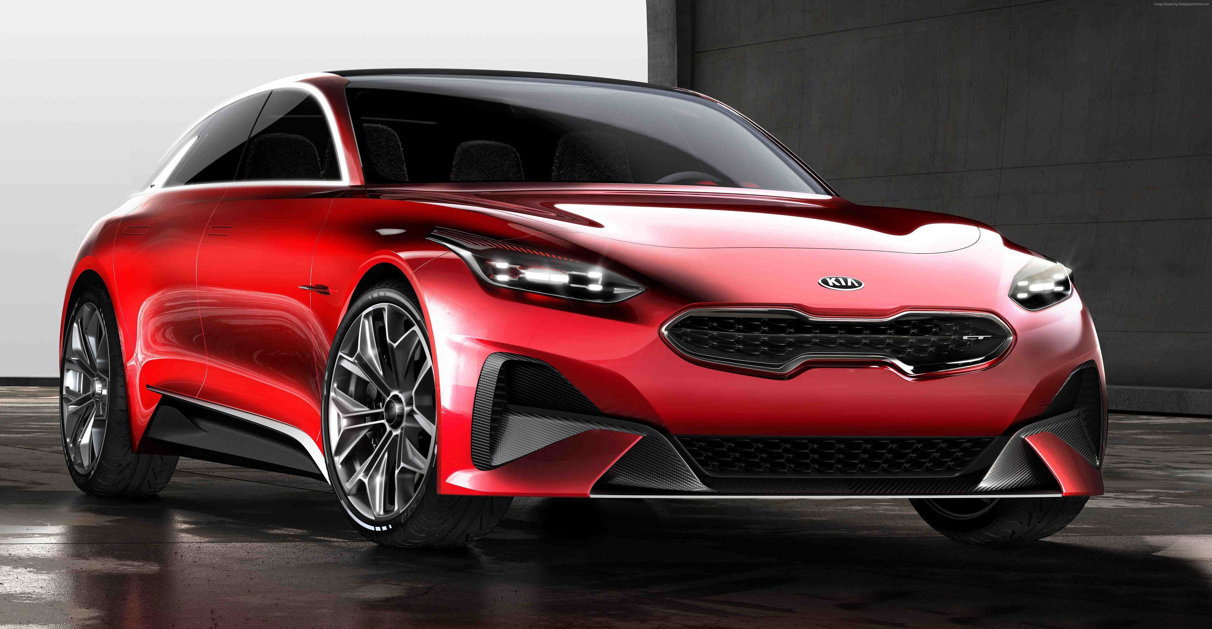 Red Kia Proceed concept electric car HD Wallpaper