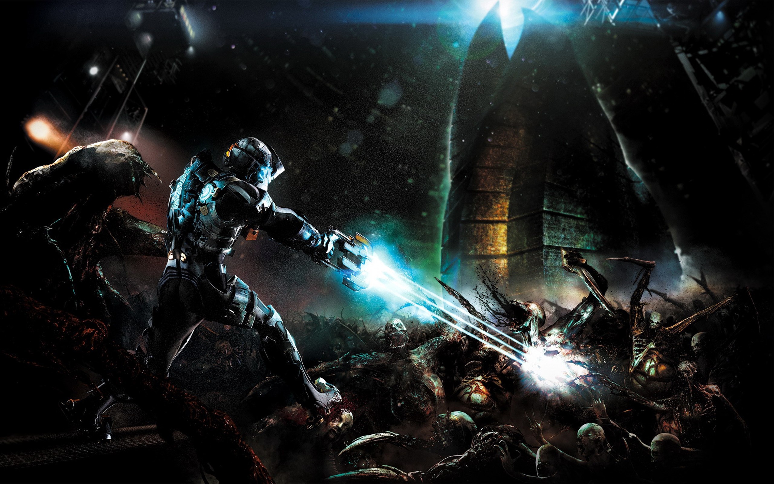 Isaac Clarke fighting creatures in Dead Space 2 HD Wallpaper