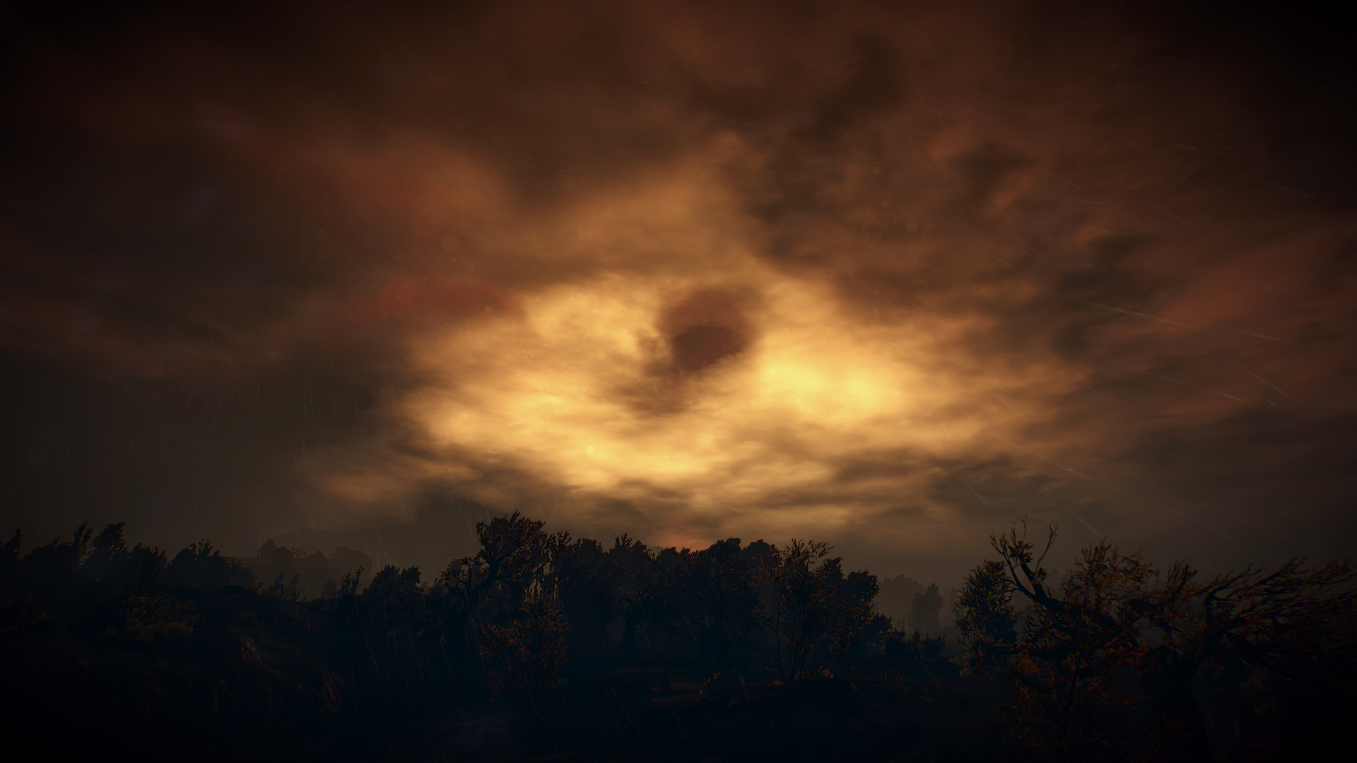 The Witcher 3: Wild Hunt - Stormy Sky Over Forest HD Wallpaper