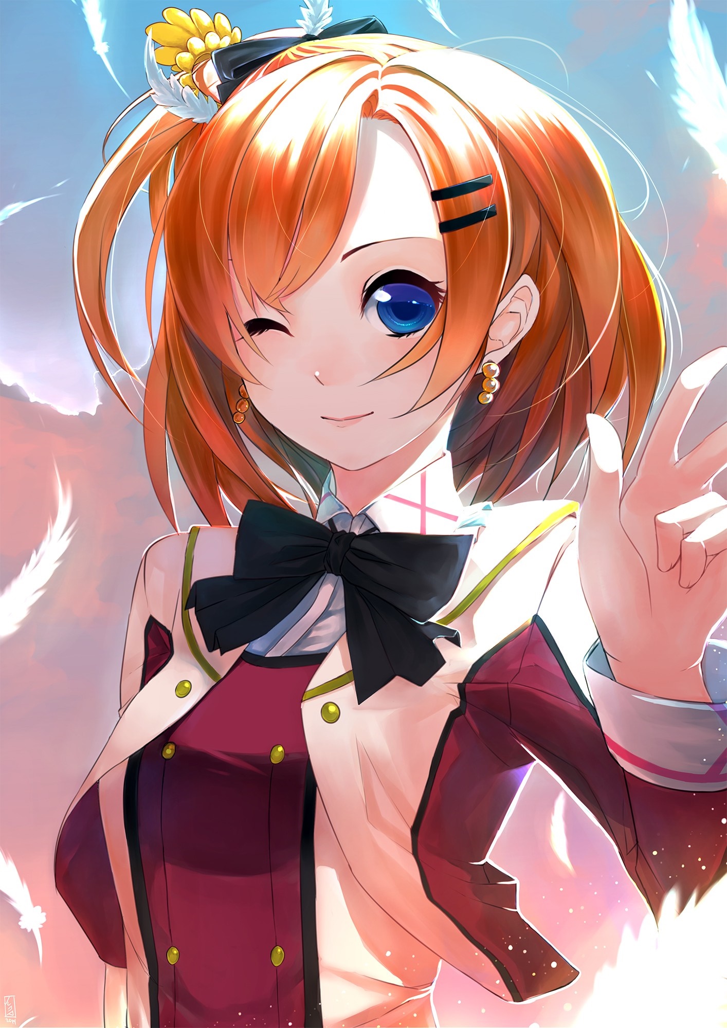 Kousaka Honoka from Love Live! illustration HD Wallpaper