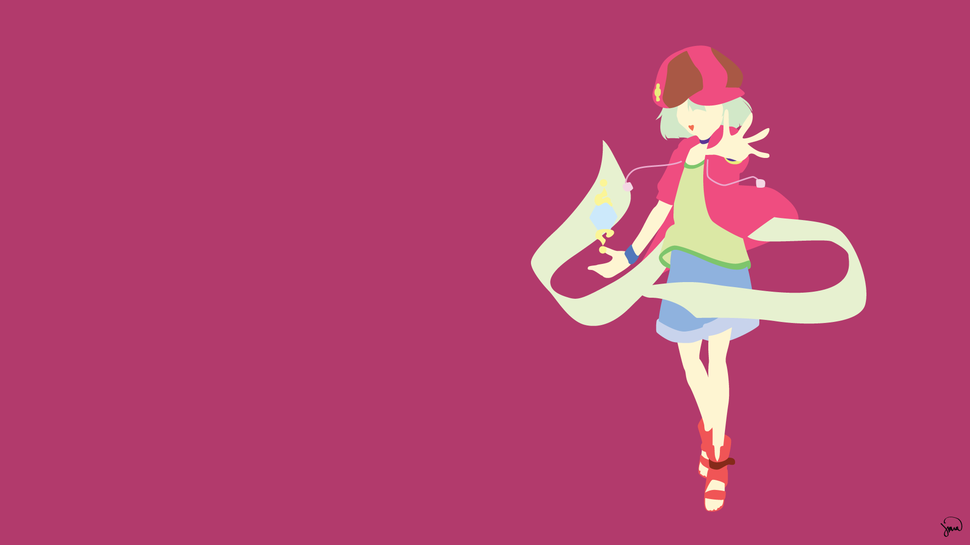 Girl with headphones and ribbon from No Game No Life HD Wallpaper