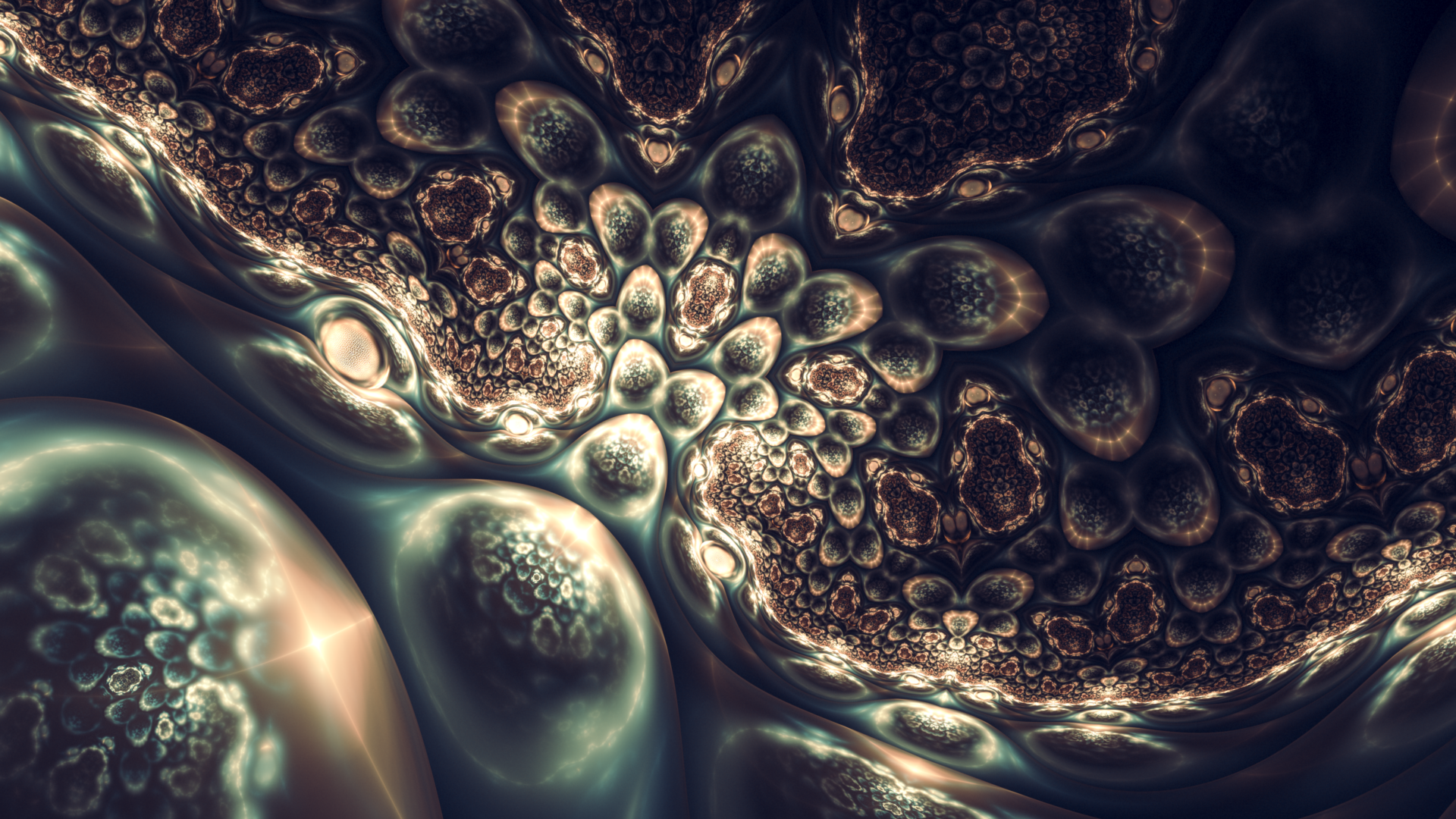 Abstract fractal artwork with light and darkness HD Wallpaper