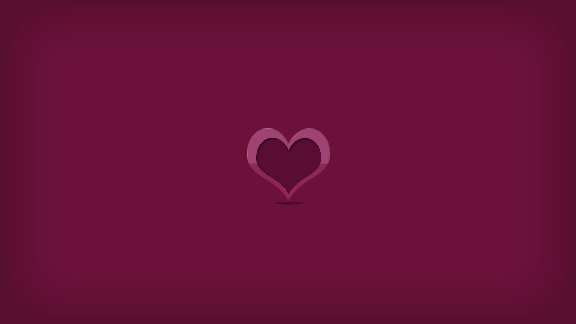 Minimalist pink heart logo on magenta background HD Wallpaper