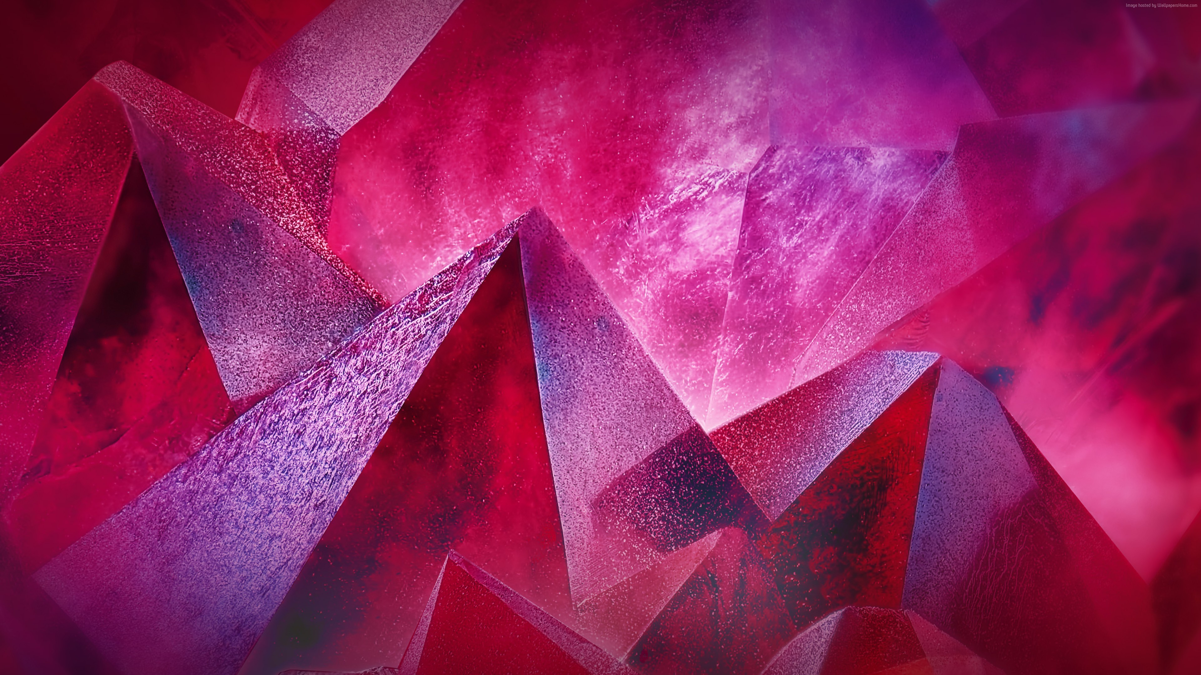 Abstract pink and purple crystal formations HD Wallpaper