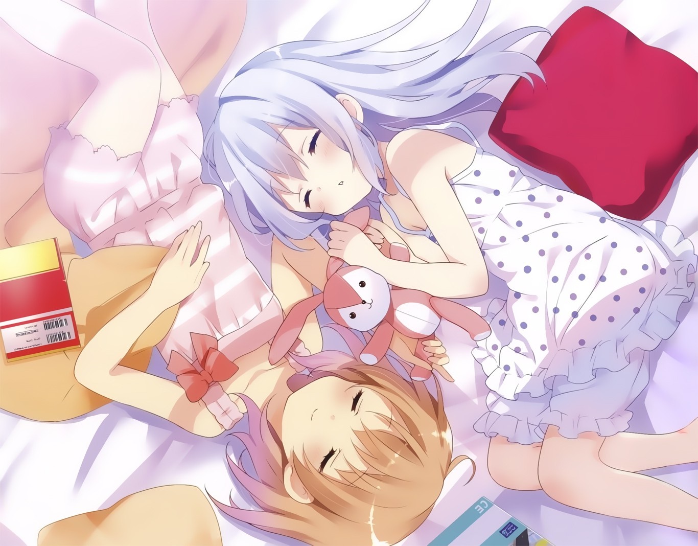 Chino Kafu and Cocoa Hoto from Is the Order a Rabbit? sleeping HD Wallpaper