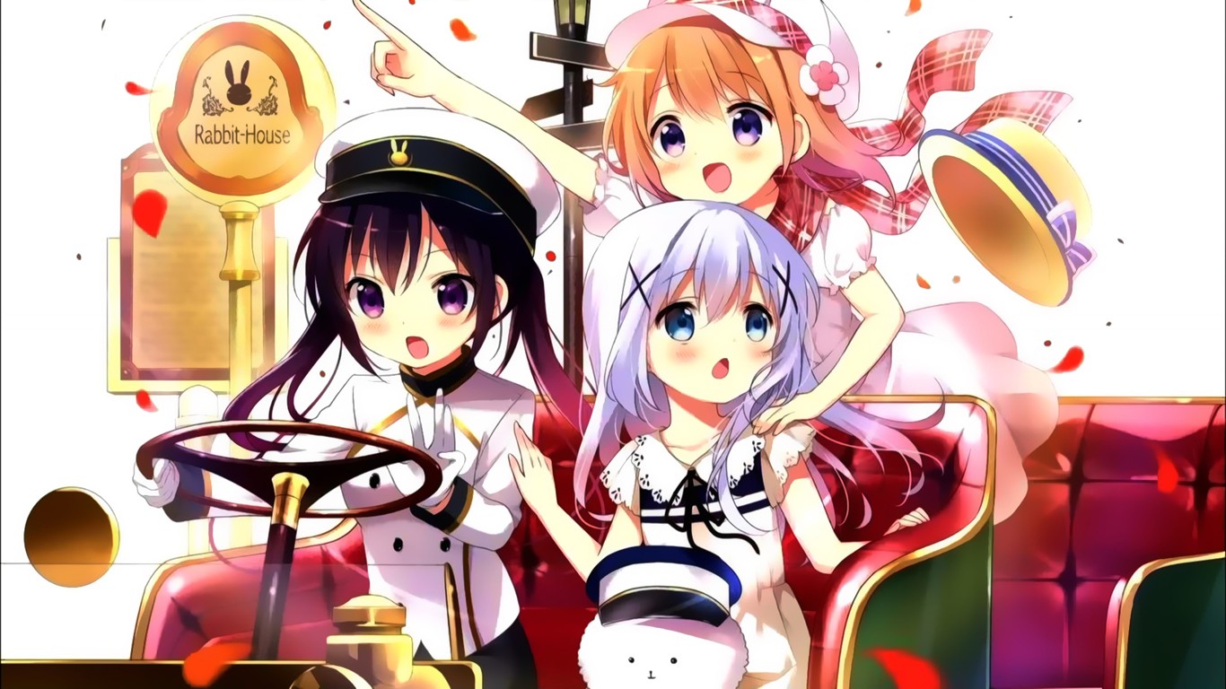 Chino, Cocoa, and Rize from Is the Order a Rabbit? HD Wallpaper