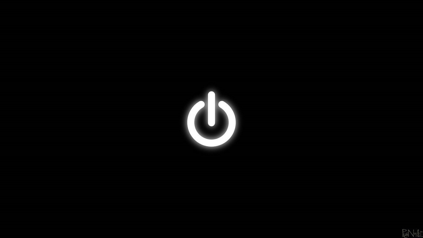 Power symbol on black background HD Wallpaper