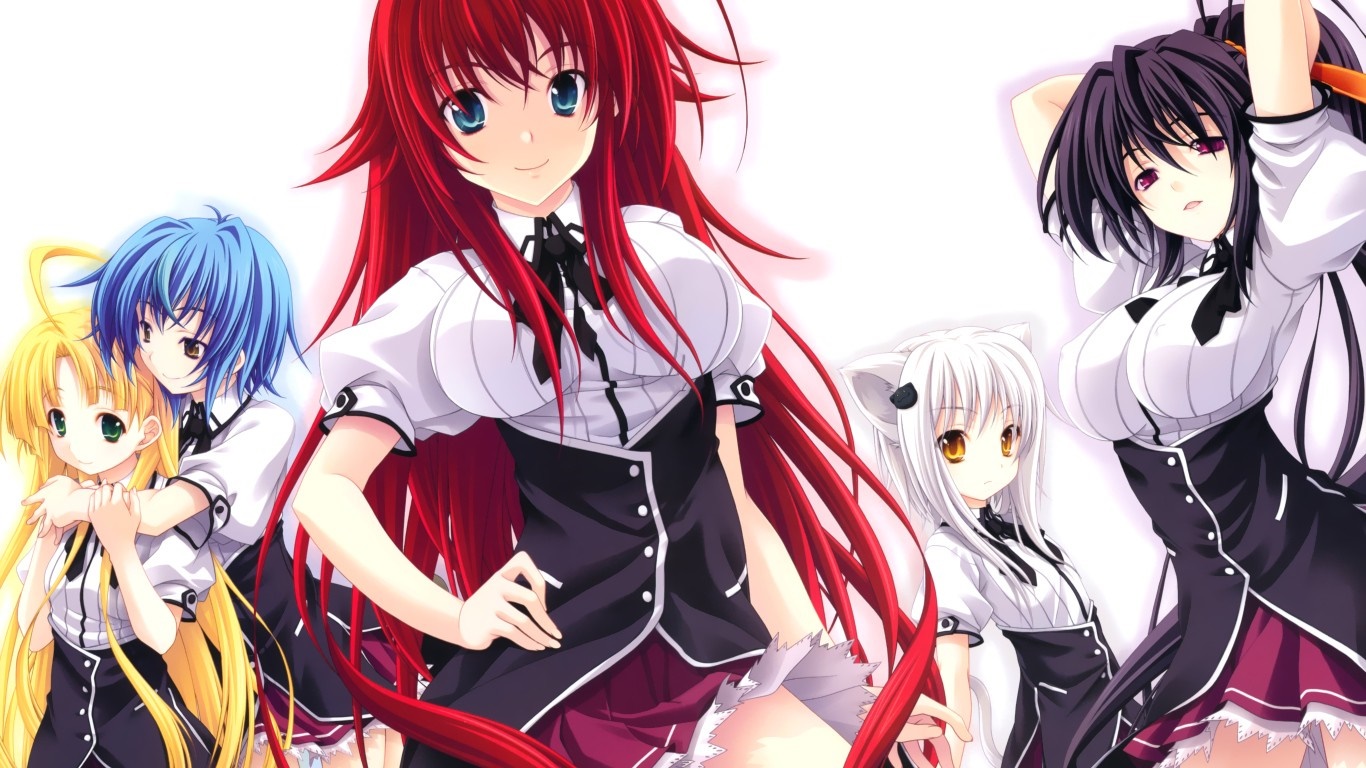 Rias Gremory and other female characters from High School DxD HD Wallpaper