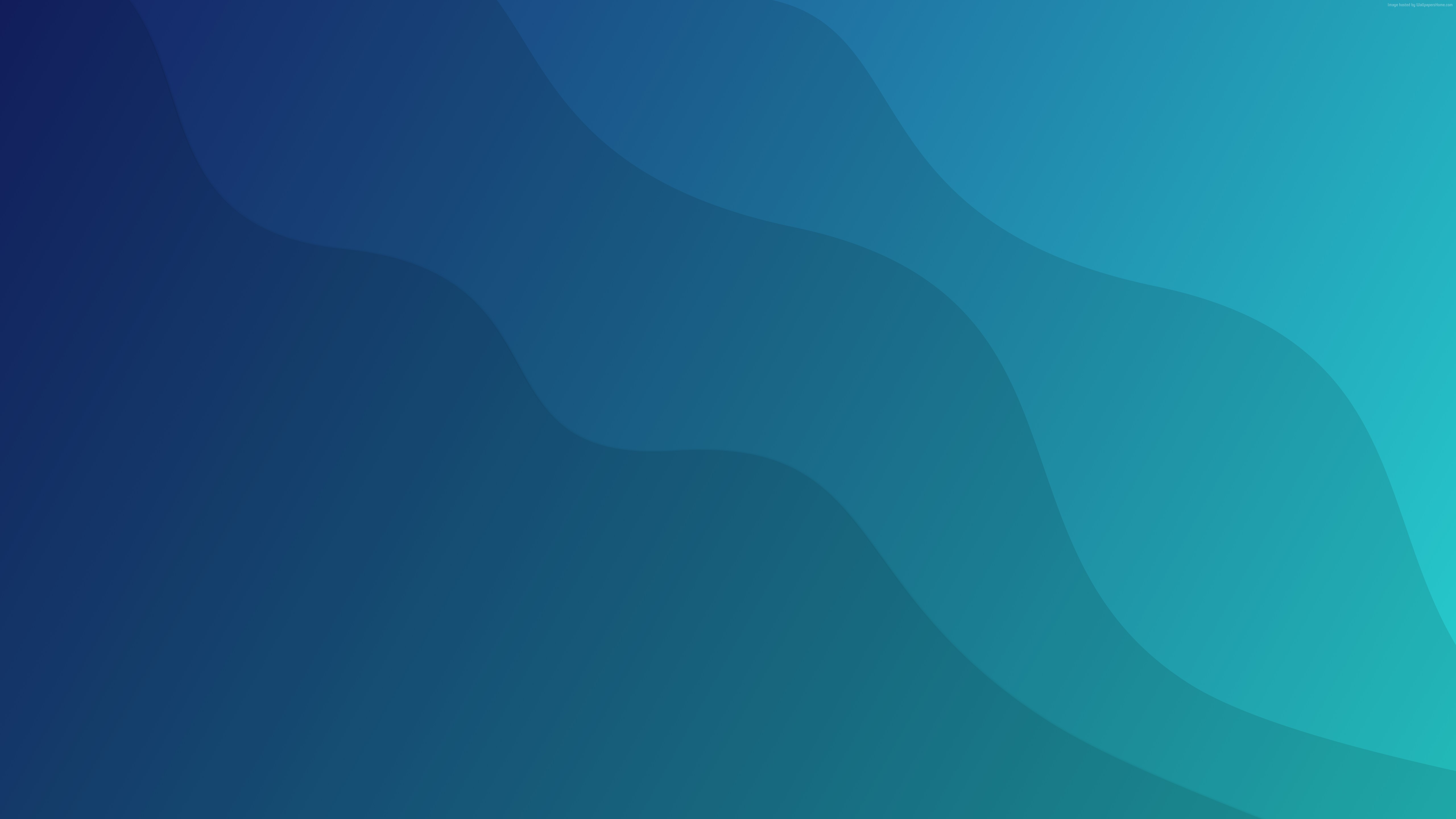 Abstract blue and teal waves 4K HD Wallpaper