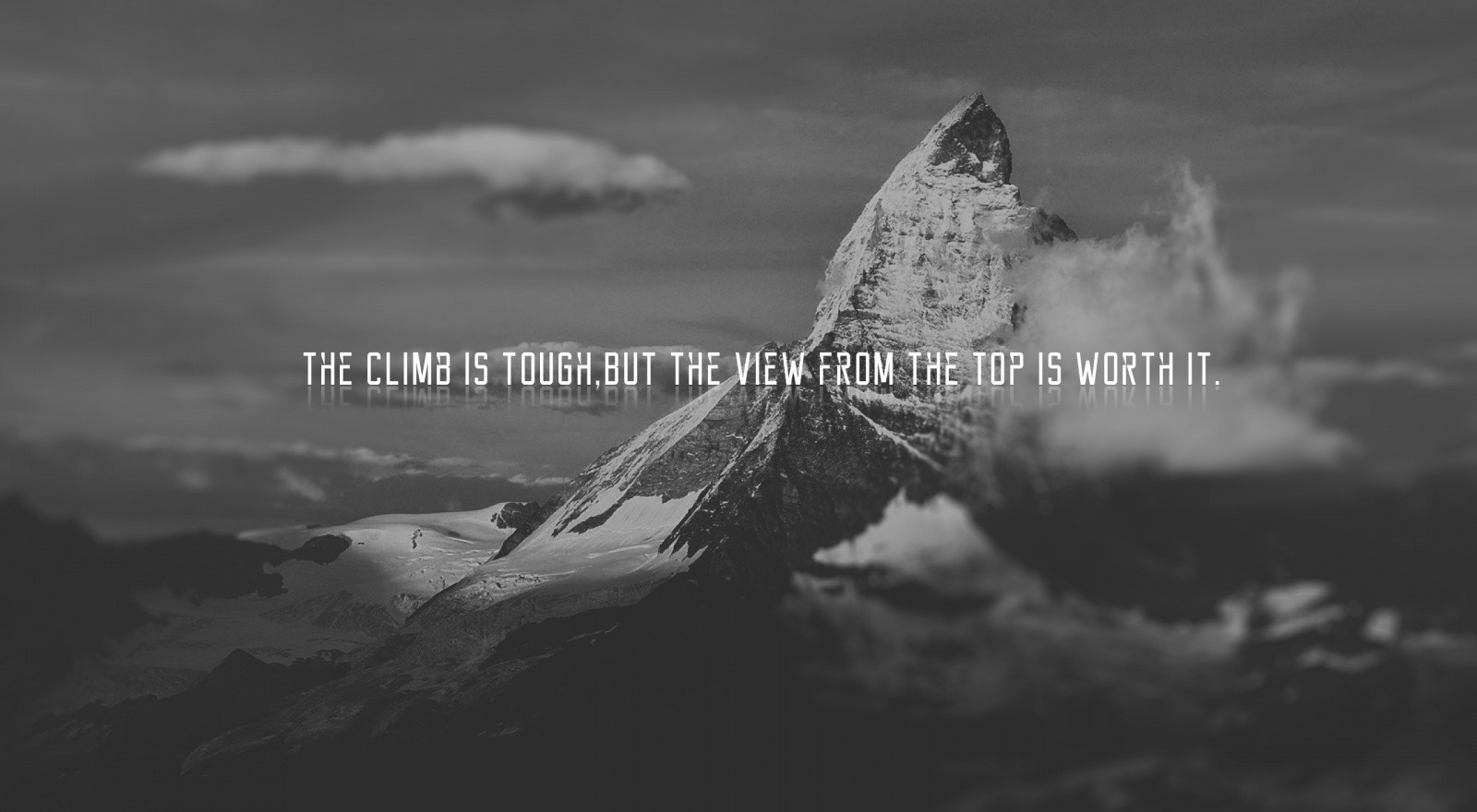 Motivational quote about climbing a mountain HD Wallpaper