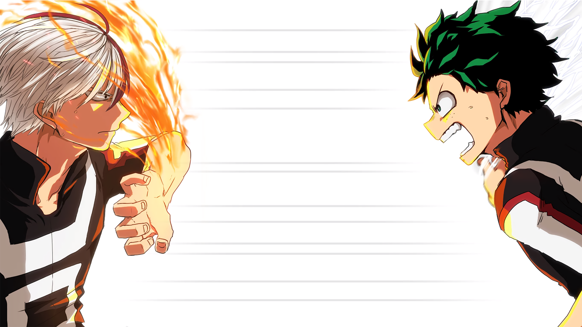 Shoto Todoroki and Izuku Midoriya from My Hero Academia HD Wallpaper