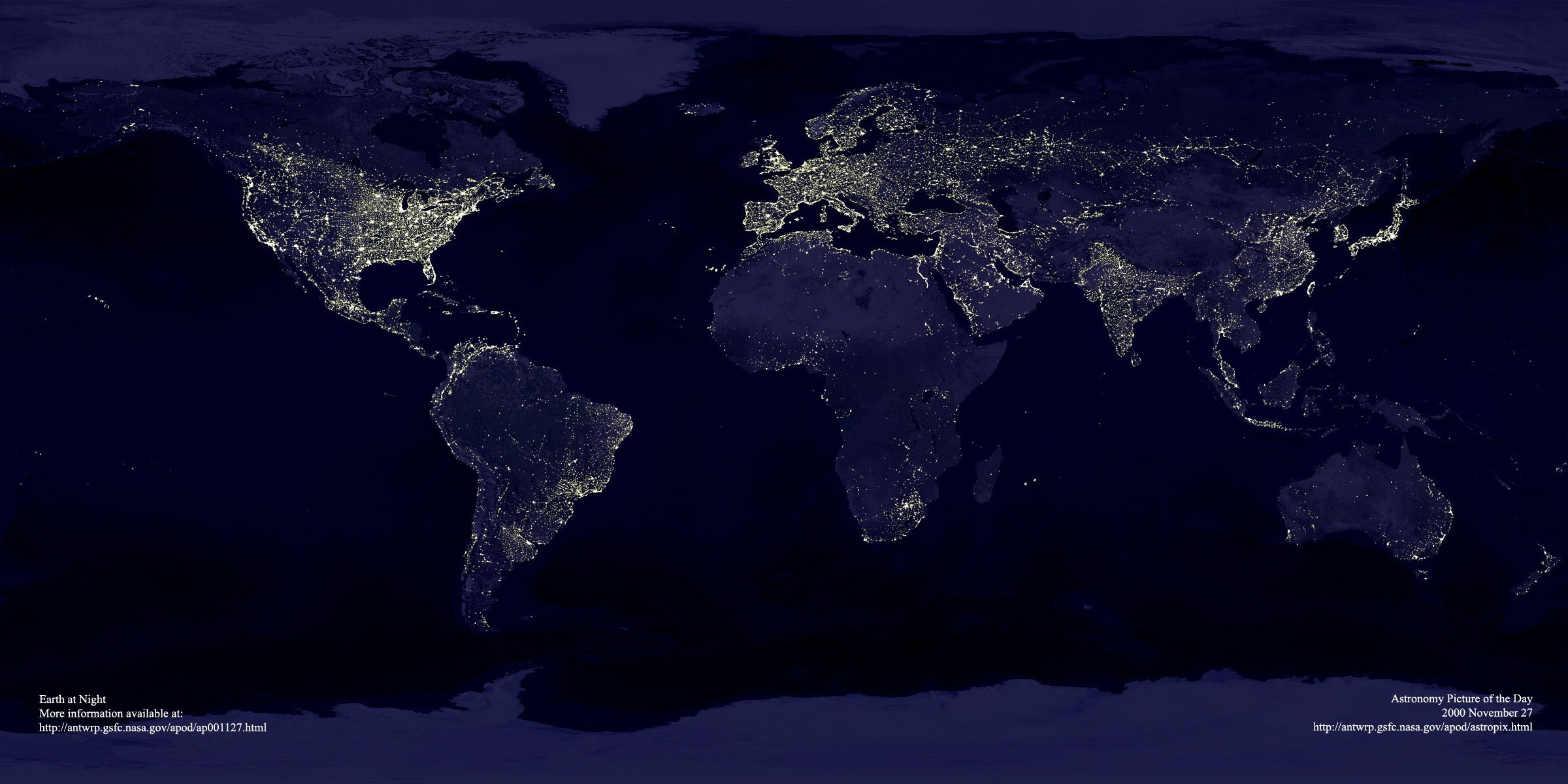 Earth at Night World Map HD Wallpaper