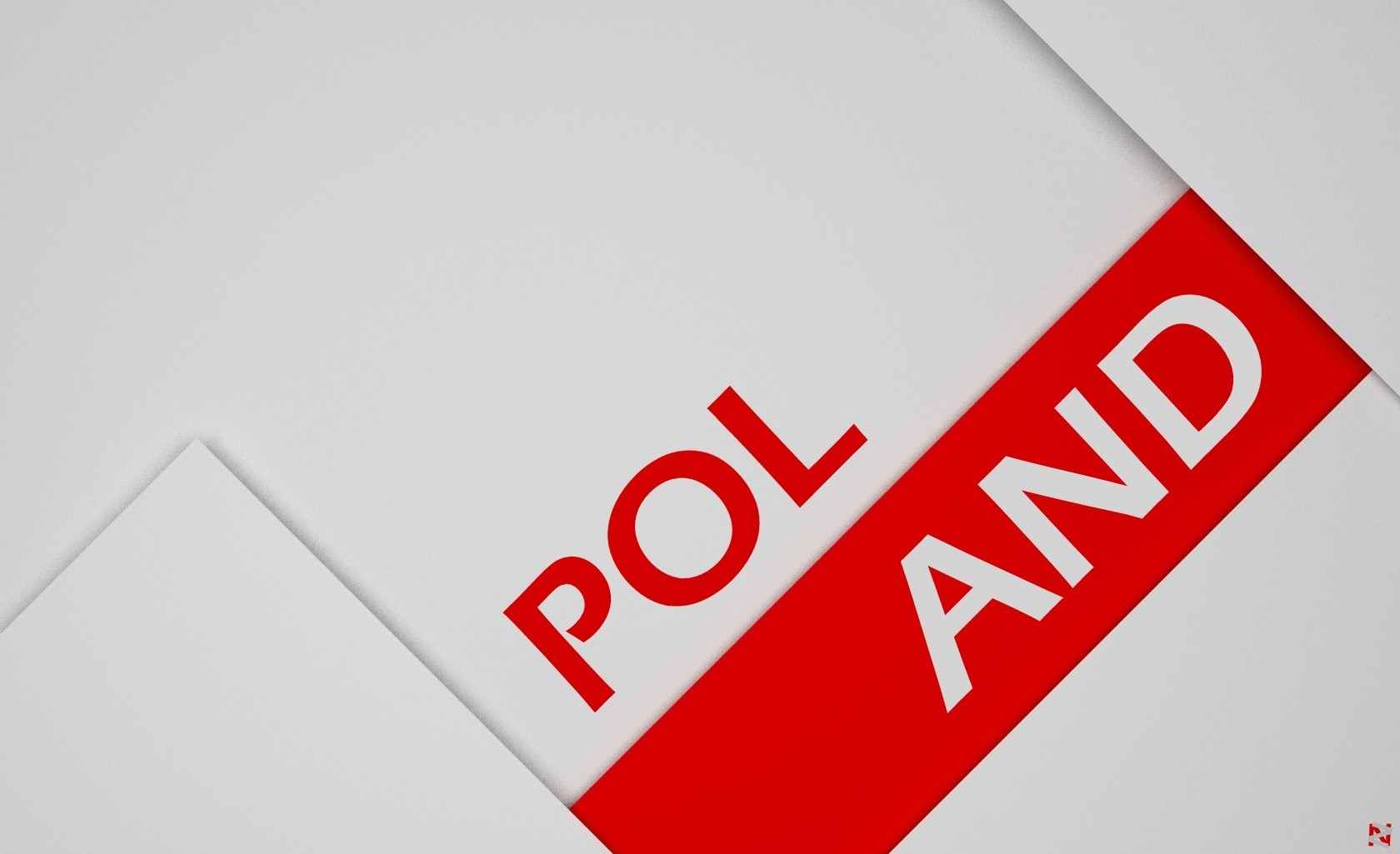 Poland typography on red and white background HD Wallpaper