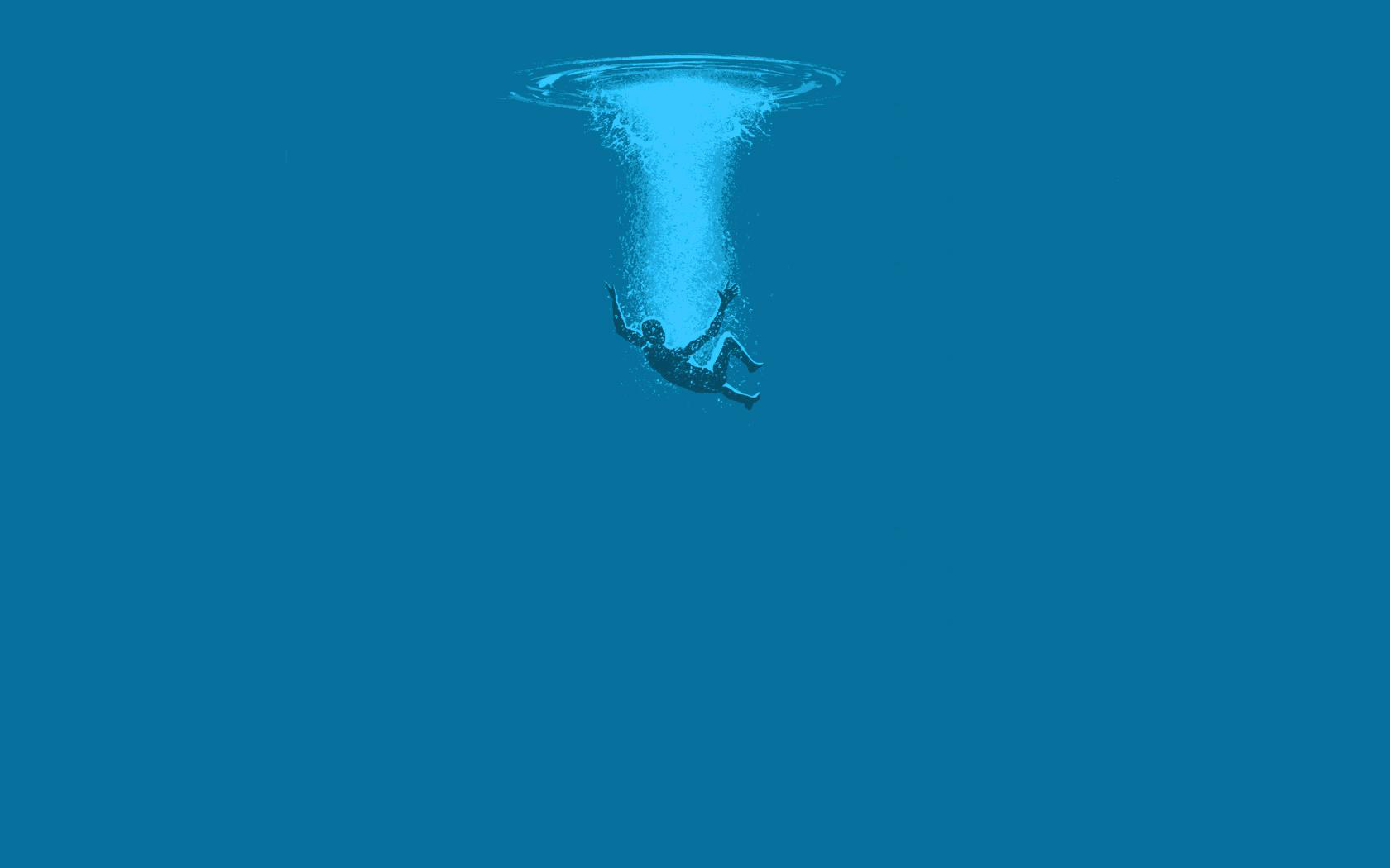 Person falling into a whirlpool HD Wallpaper