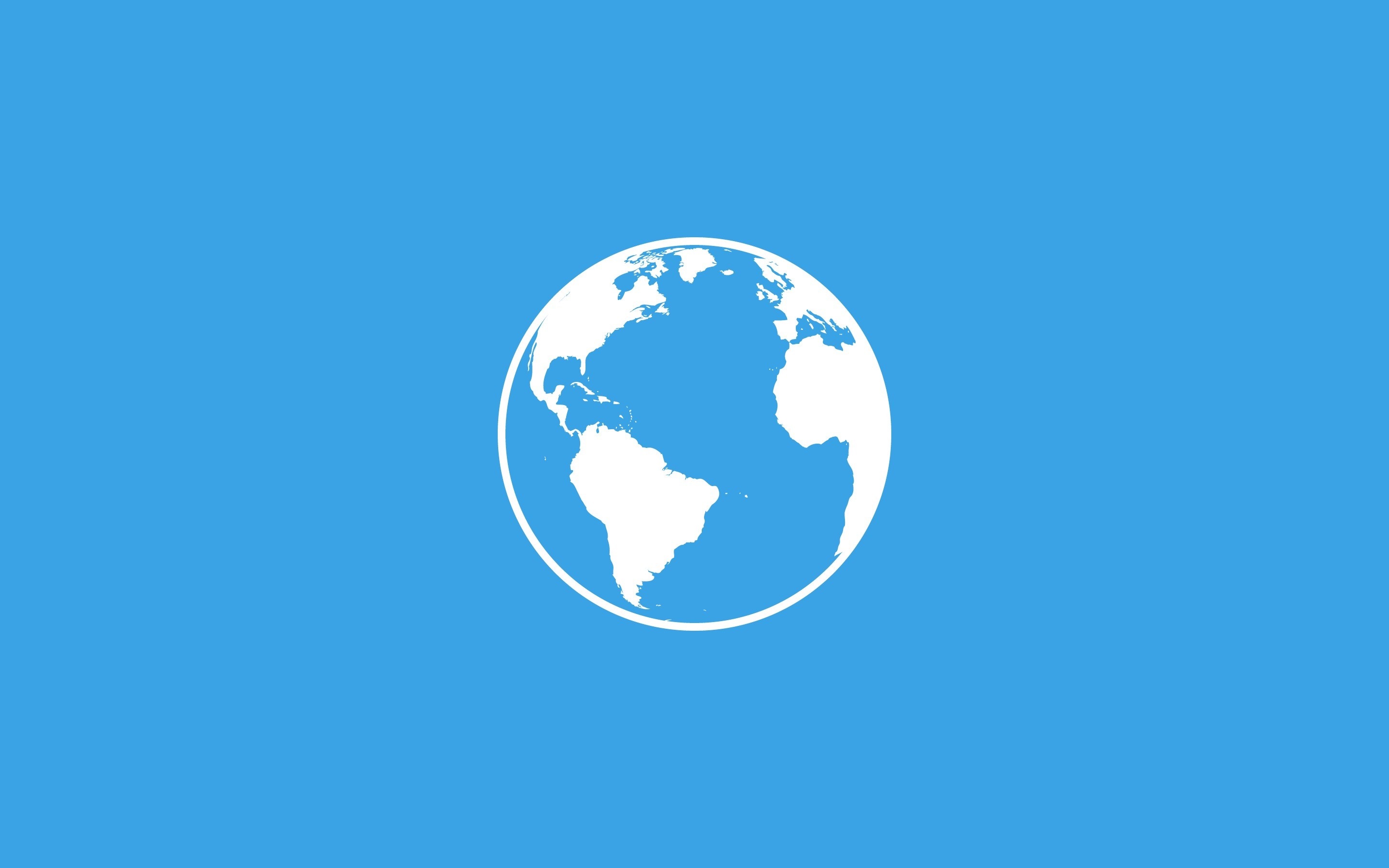 White globe logo on a blue background HD Wallpaper