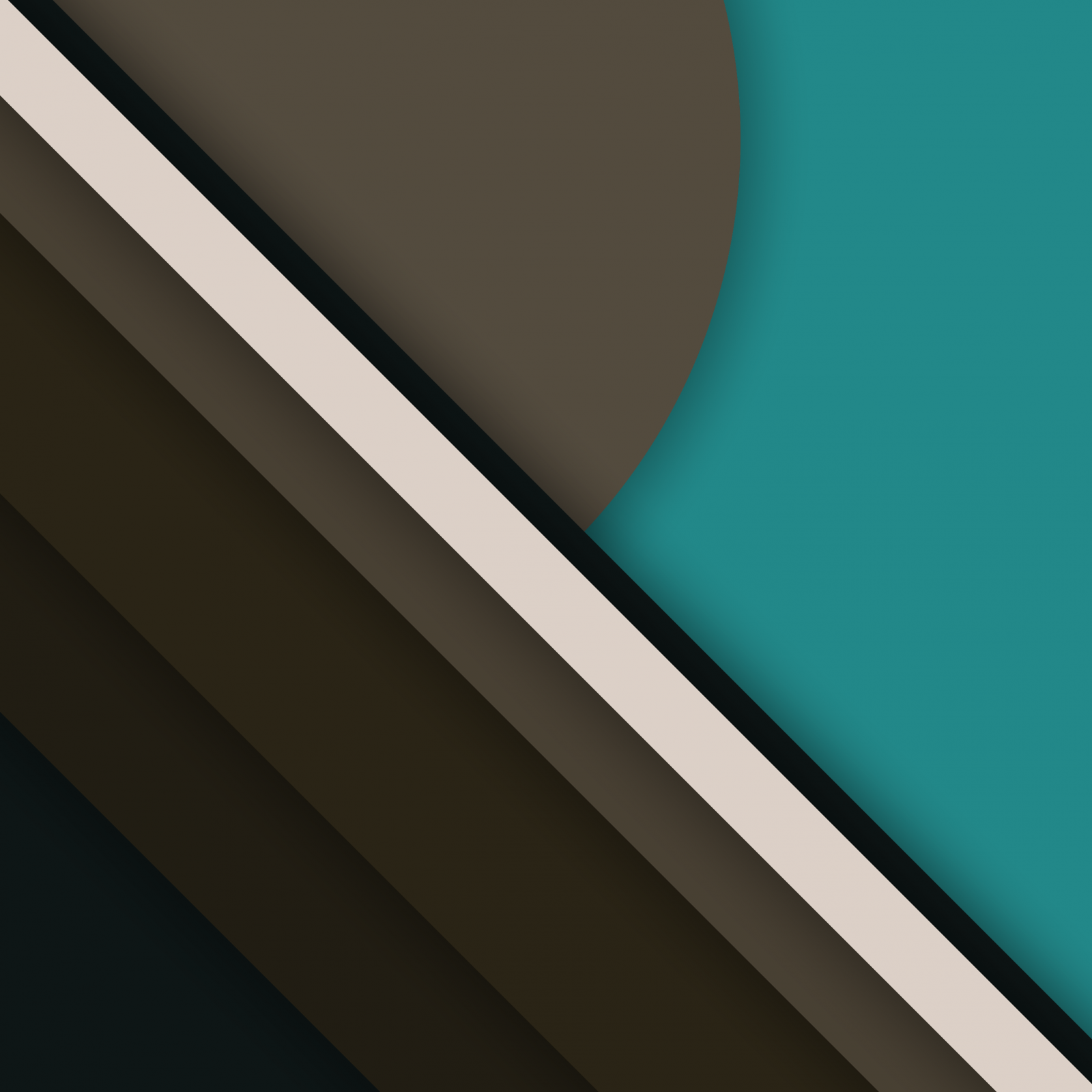 Material Design abstract shapes with teal and brown colors HD Wallpaper