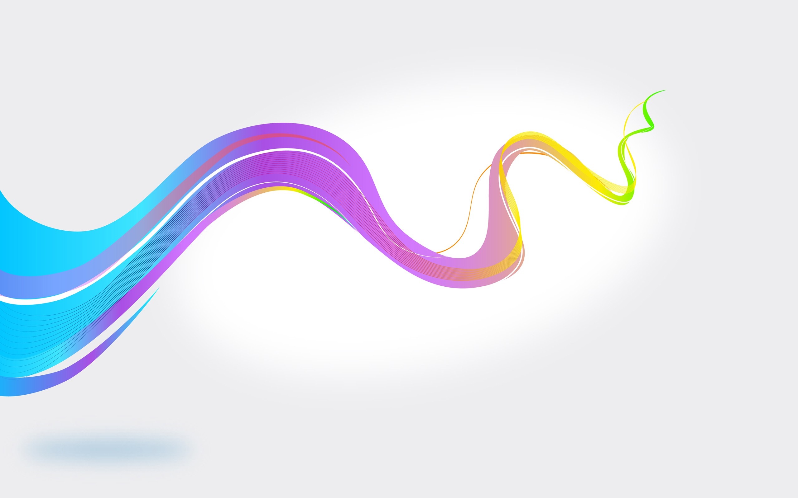 Abstract colorful wavy lines on a light gray background HD Wallpaper