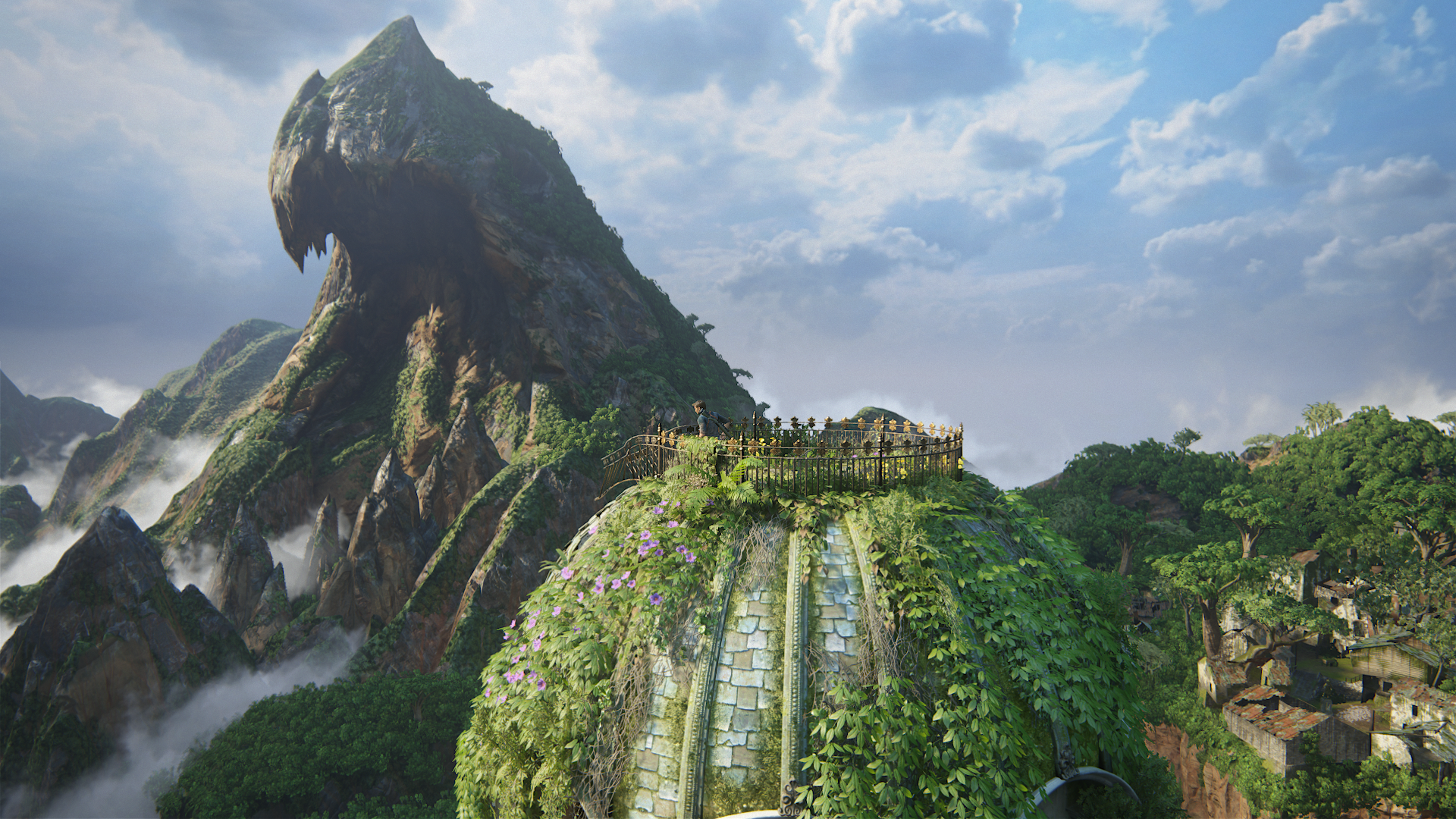 Uncharted 4 A Thiefs End landscape with mountains and ruins HD Wallpaper