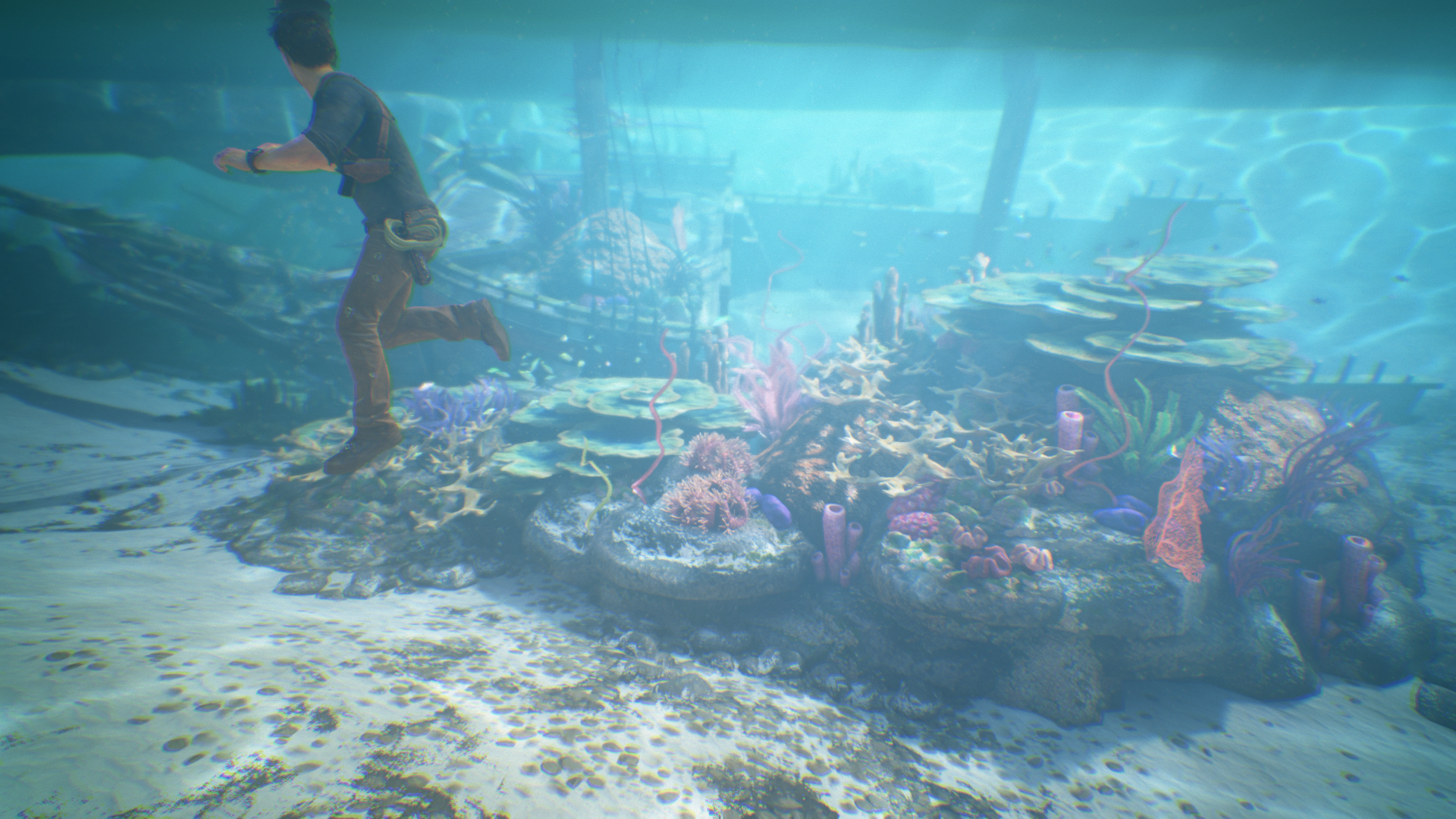 Nathan Drake from Uncharted 4: A Thief's End underwater HD Wallpaper