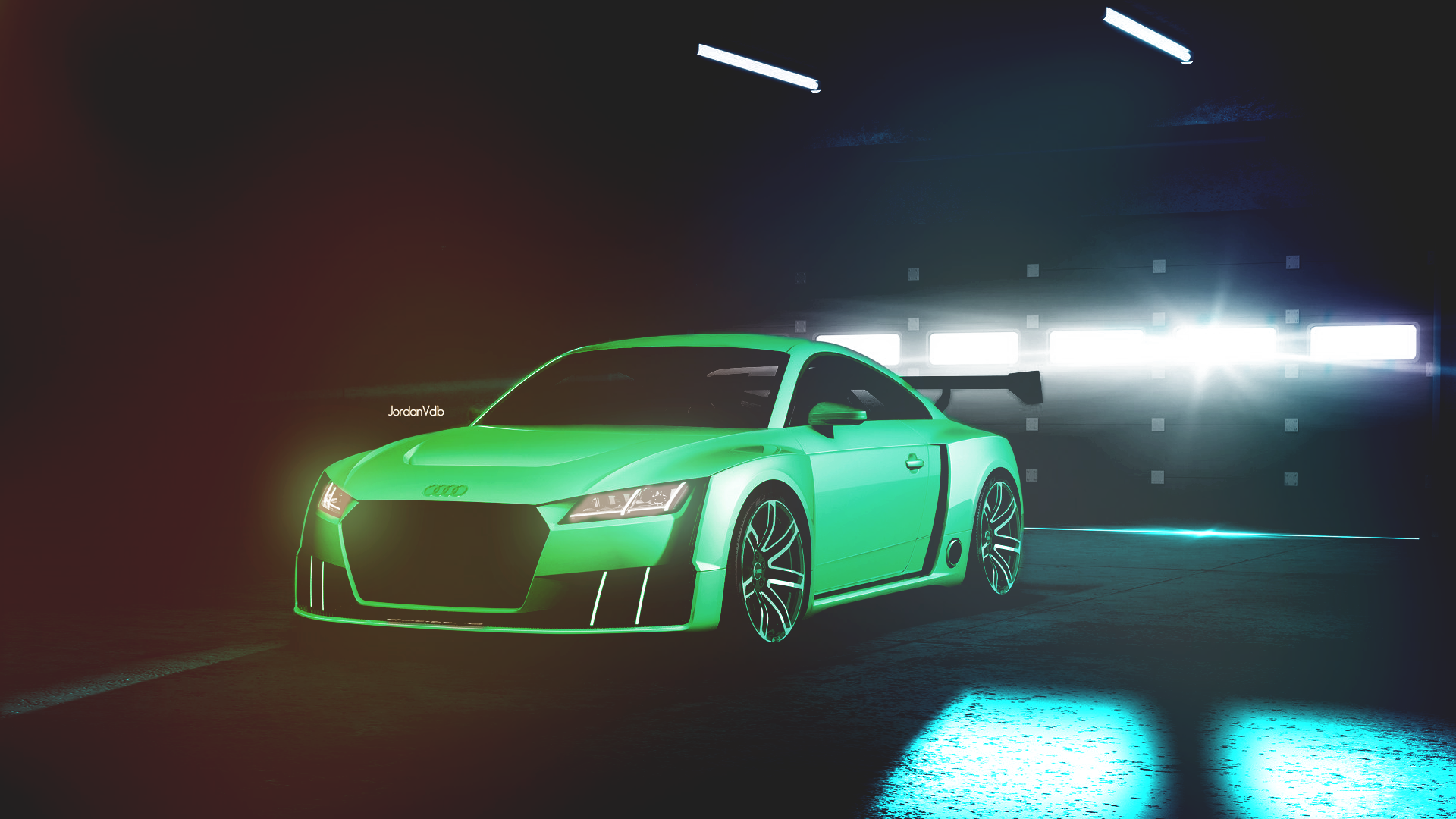 Green Audi TT RS Concept Car HD Wallpaper