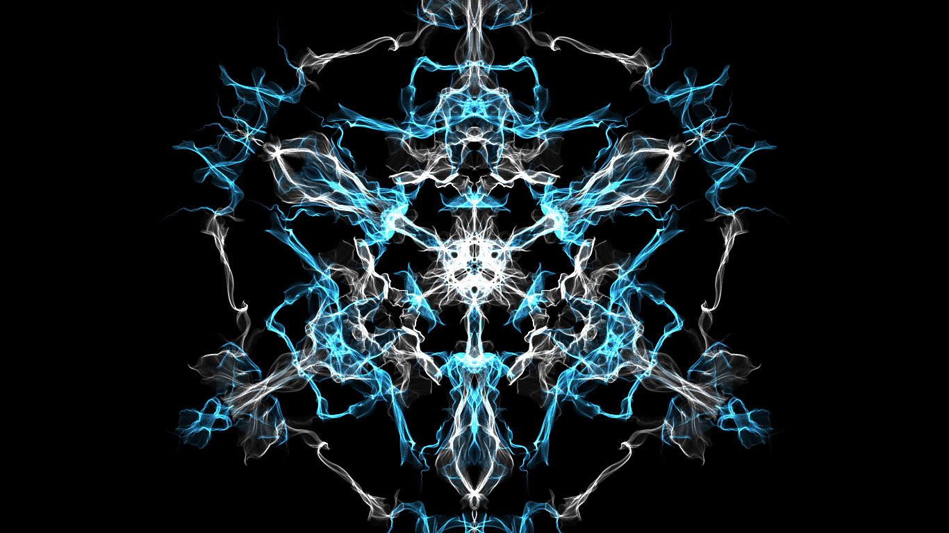 Symmetrical abstract light pattern on black background HD Wallpaper