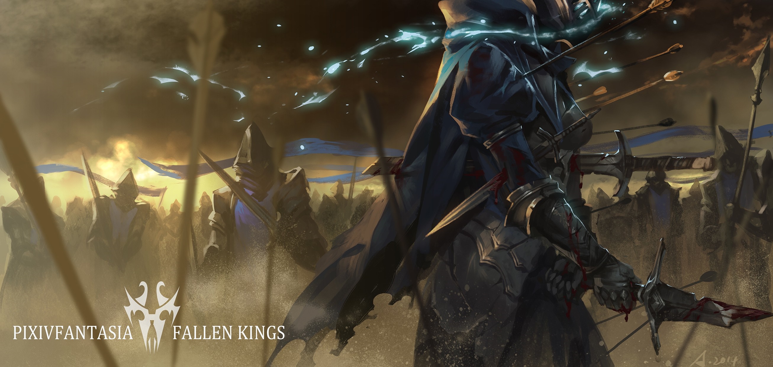 Fantasy art of fallen kings and warriors HD Wallpaper