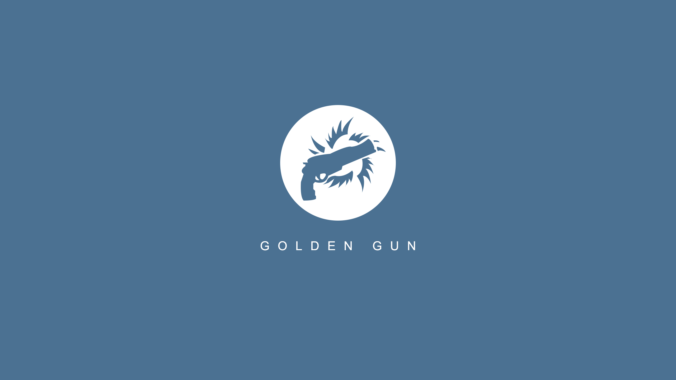 Golden Gun logo with text HD Wallpaper
