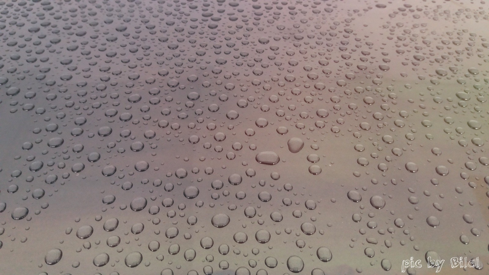 Water drops on a textured surface HD Wallpaper