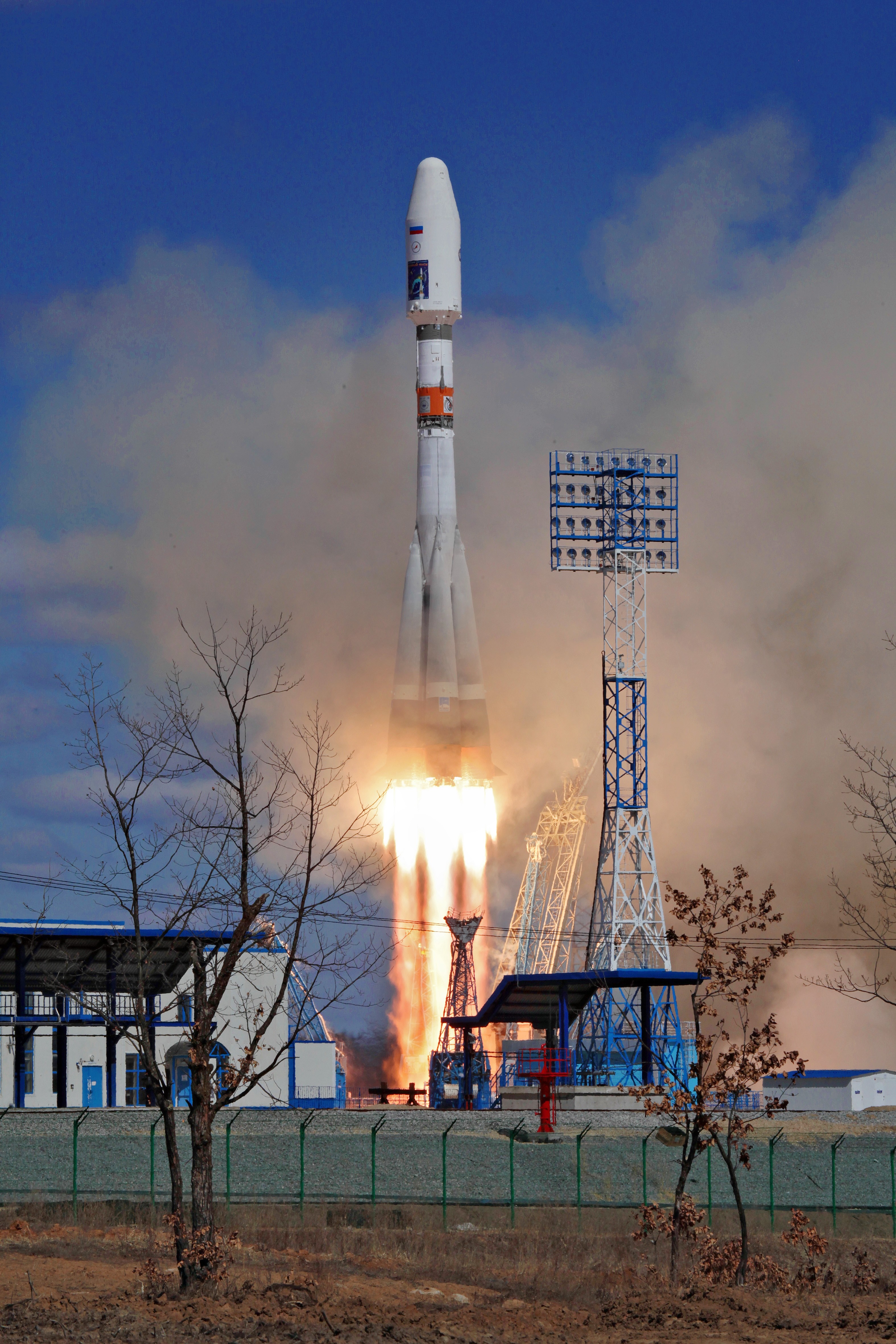 Soyuz rocket launch from Vostochny Cosmodrome HD Wallpaper