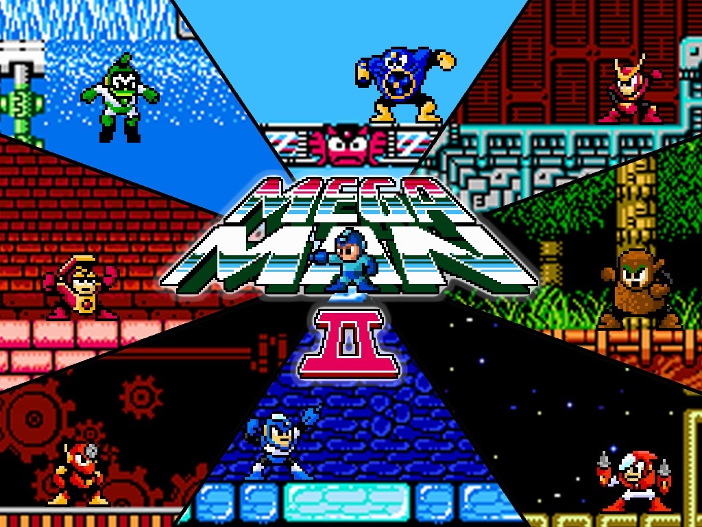 Mega Man 2 characters and title screen HD Wallpaper