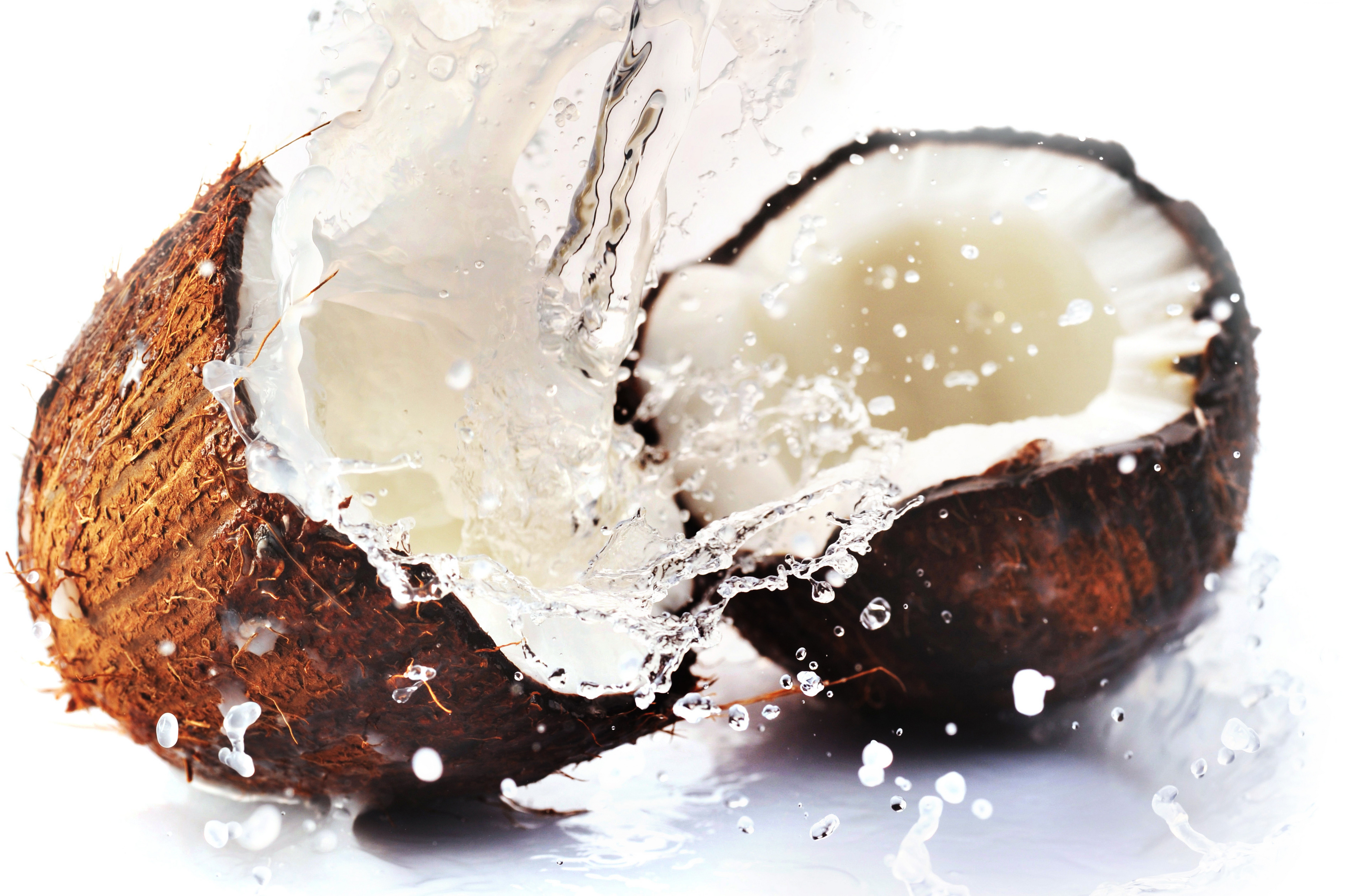 Coconut with water splash HD Wallpaper
