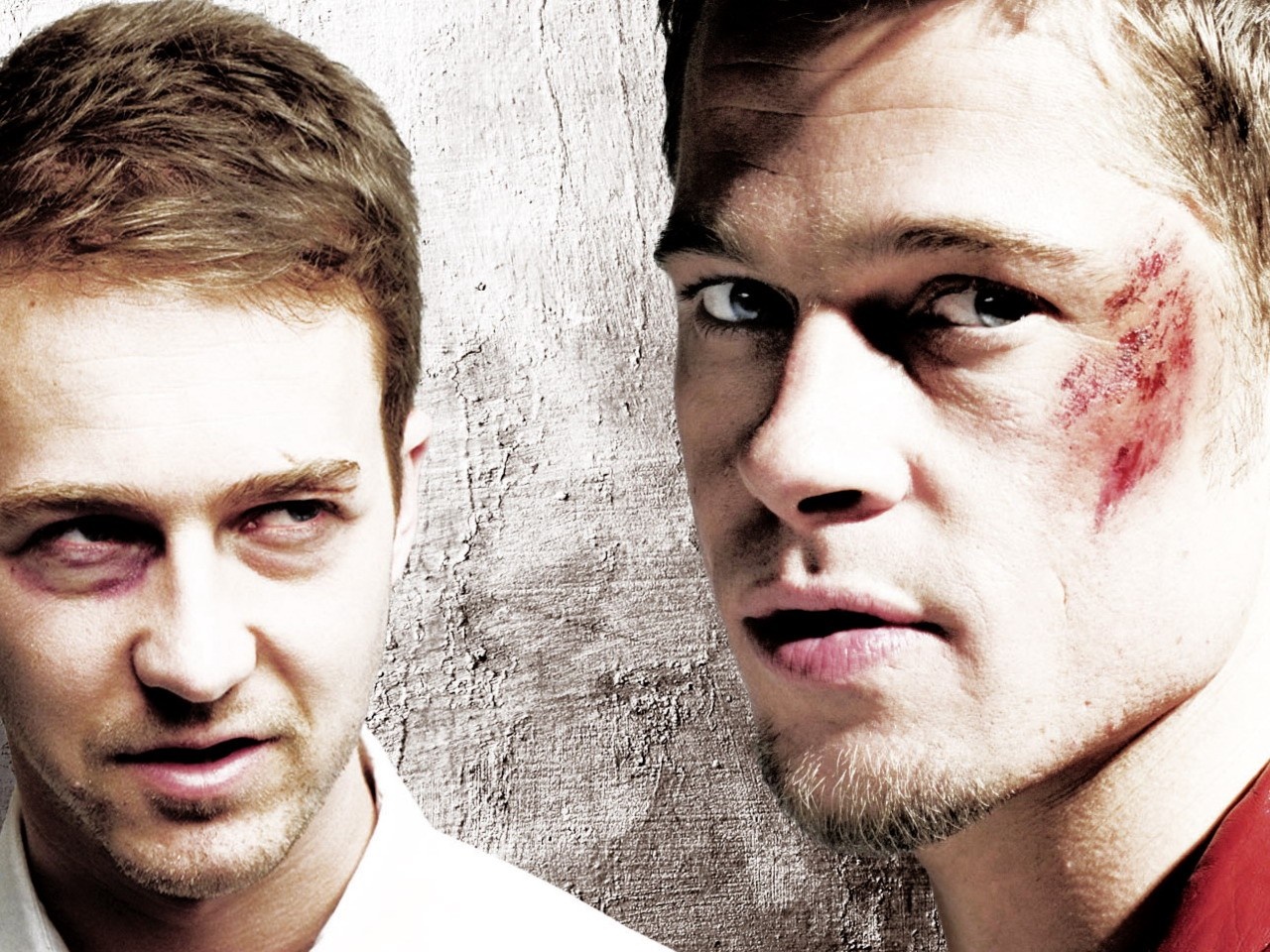 Two men with bruised faces, Fight Club HD Wallpaper