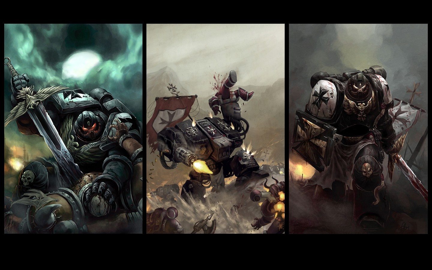 Warhammer 40,000 Space Marines in battle HD Wallpaper