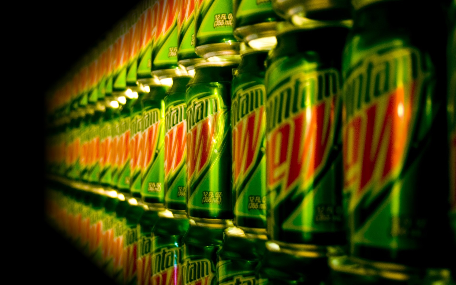 Mountain Dew Cans in a Row HD Wallpaper