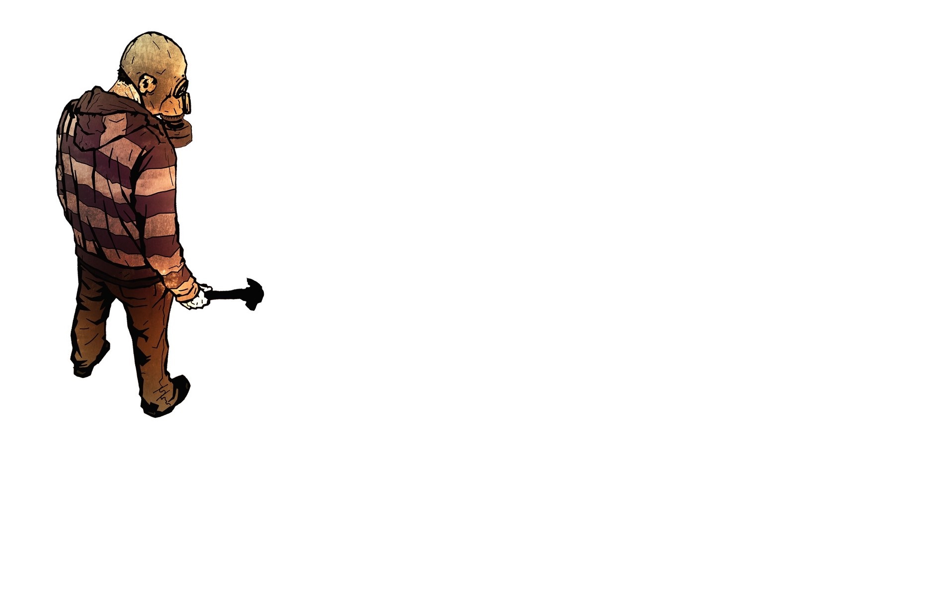 Character with gas mask and hammer HD Wallpaper