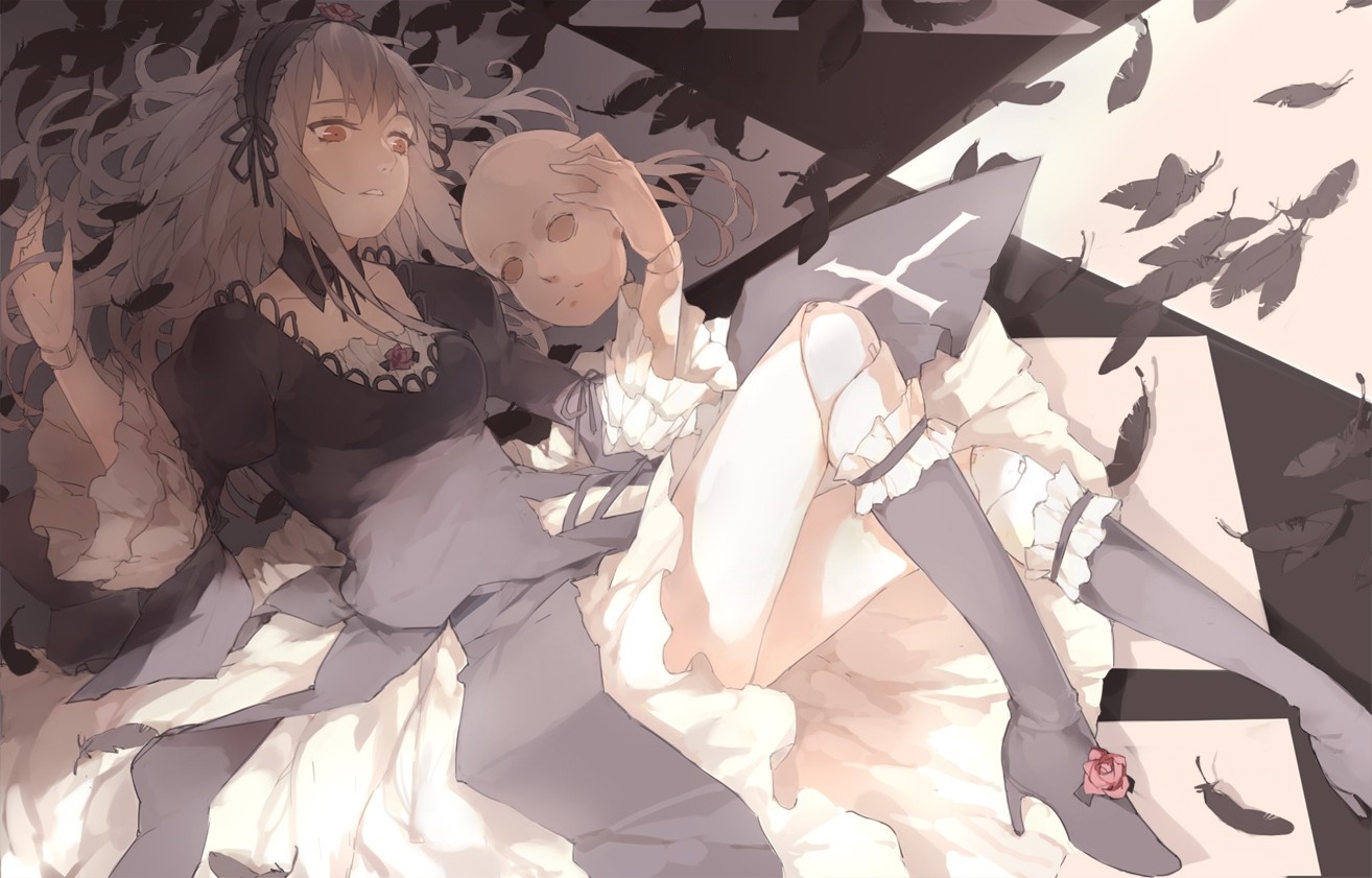 Girl with mask and feathers from Rozen Maiden HD Wallpaper