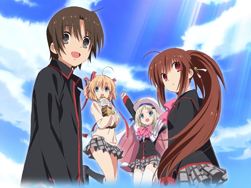 Anime characters under a bright sky HD Wallpaper