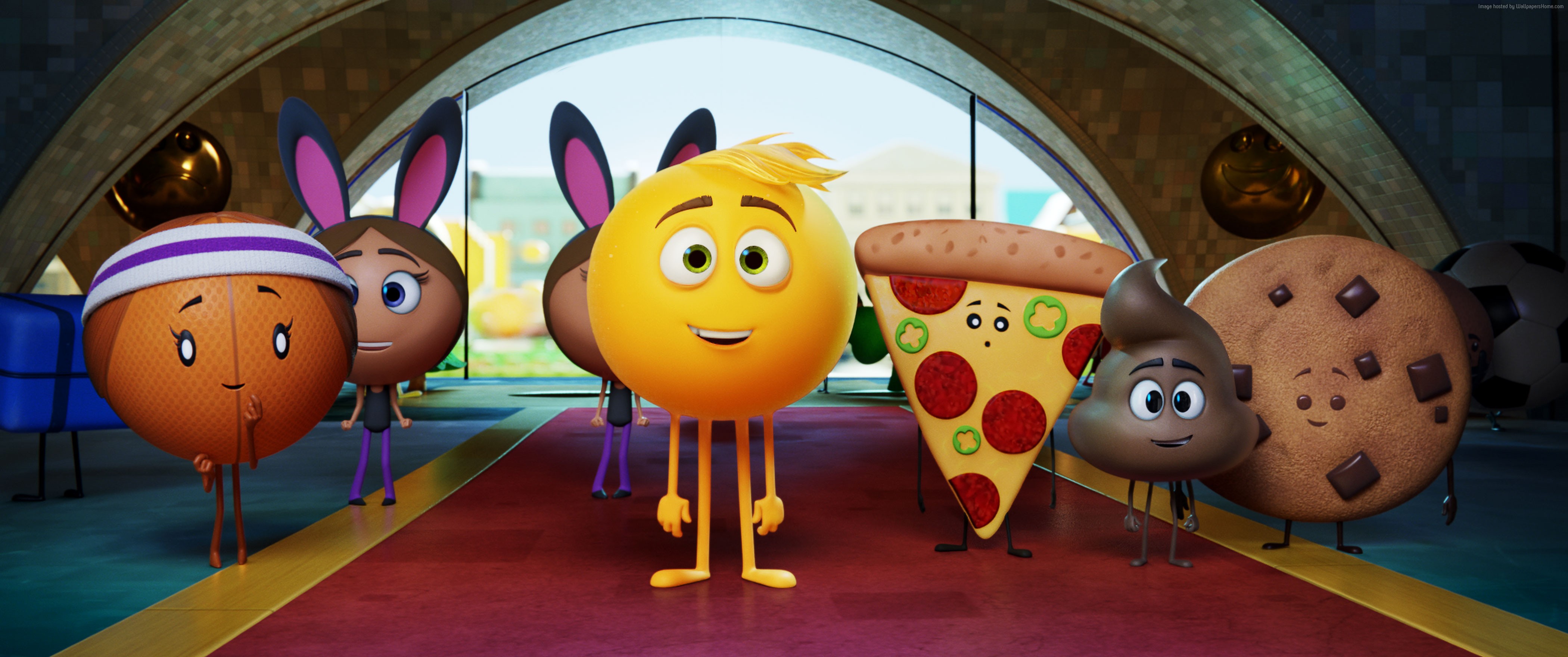The Emoji Movie characters on a red carpet HD Wallpaper