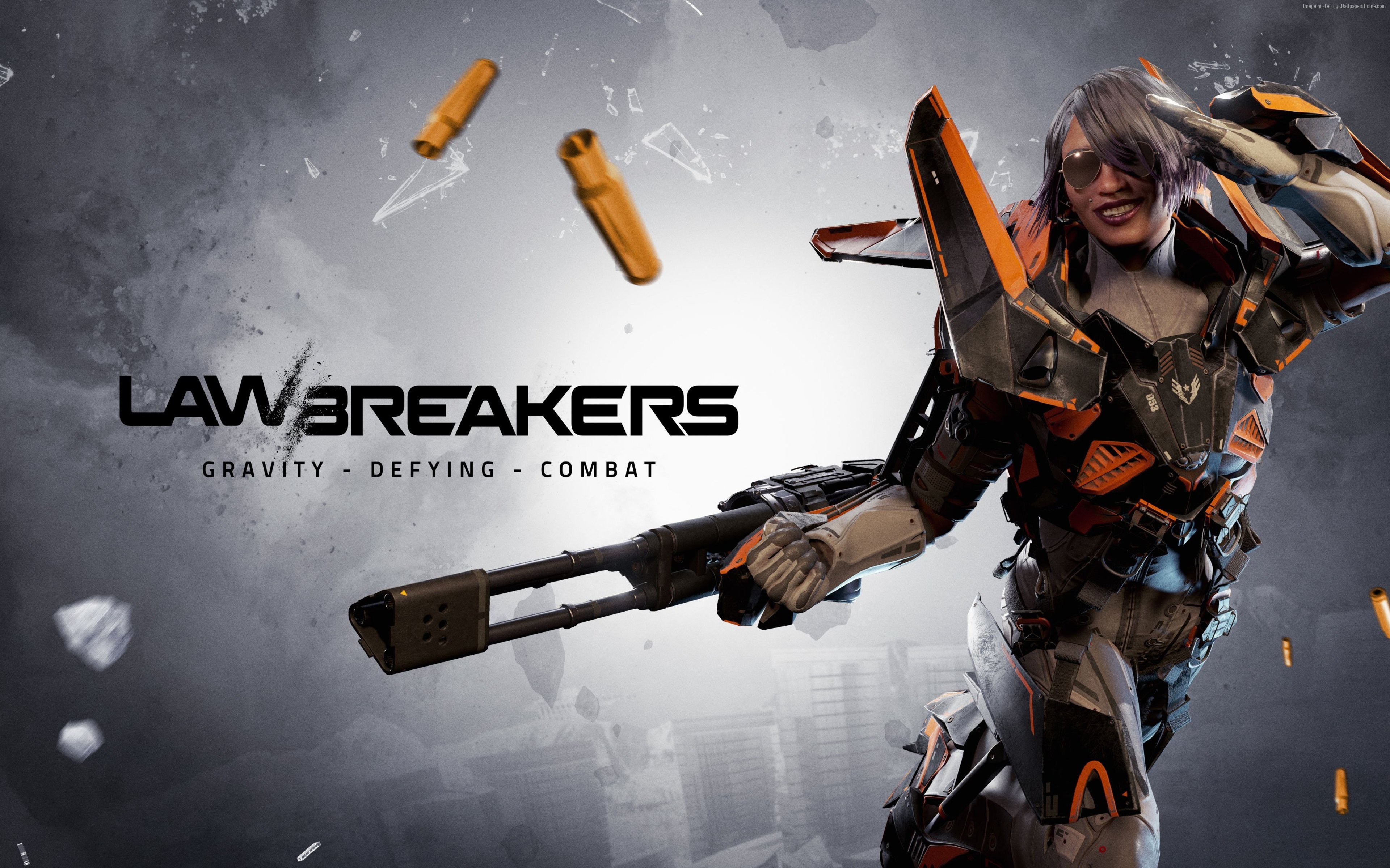 Lawbreakers poster with character and bullets HD Wallpaper