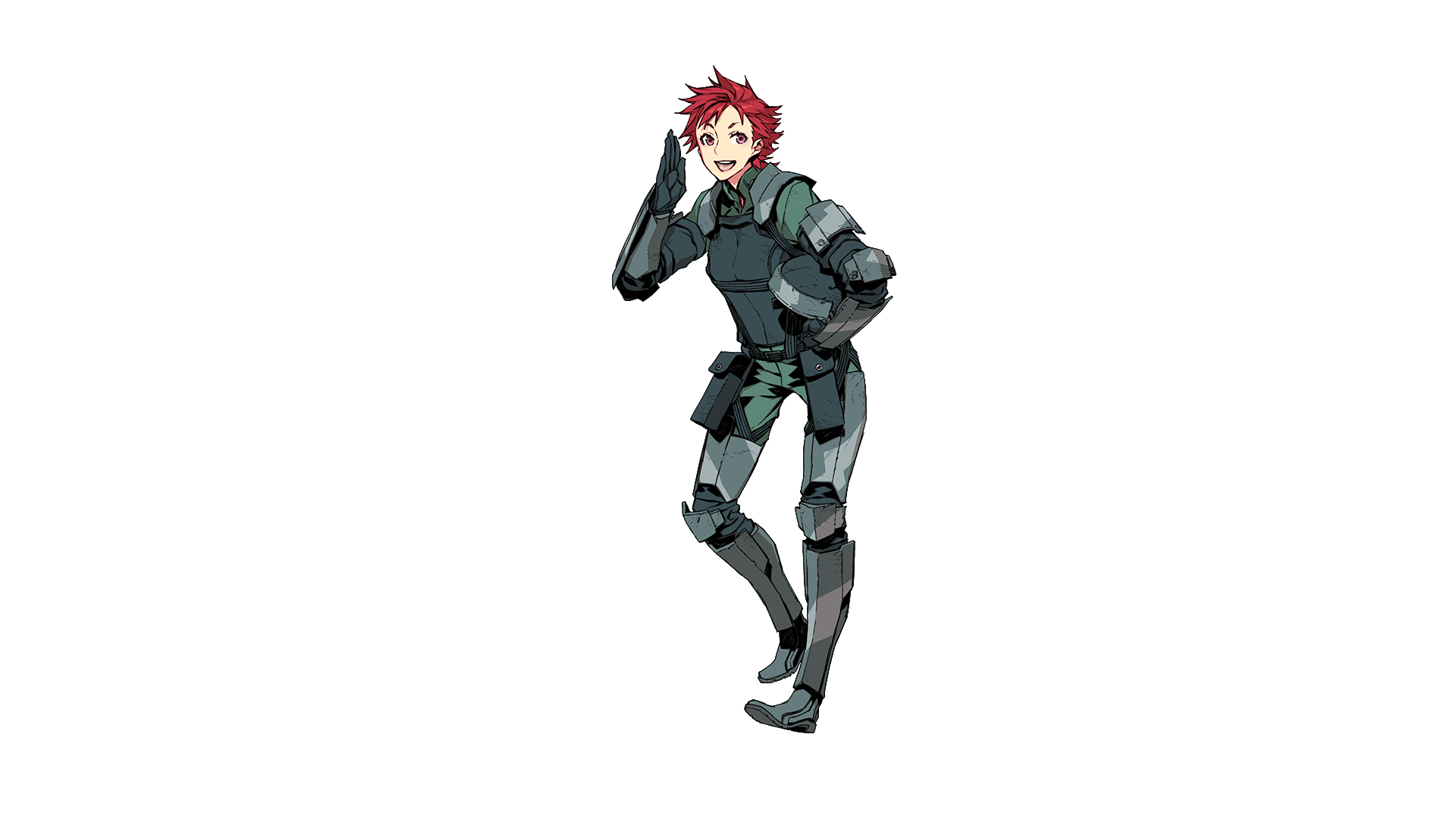 Anime warrior with red hair in armor HD Wallpaper