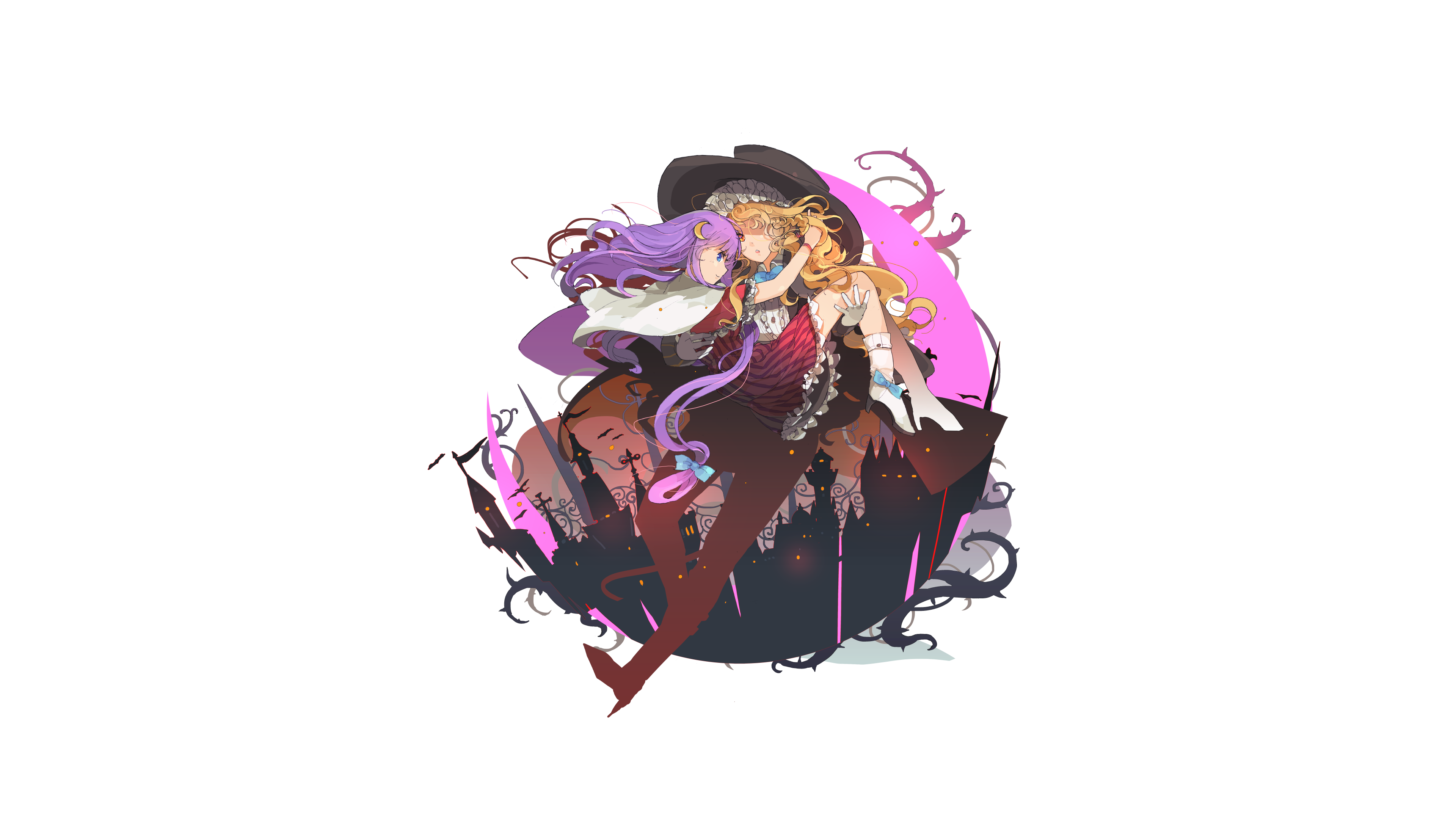 Patchouli Knowledge and Kirisame Marisa from Touhou HD Wallpaper