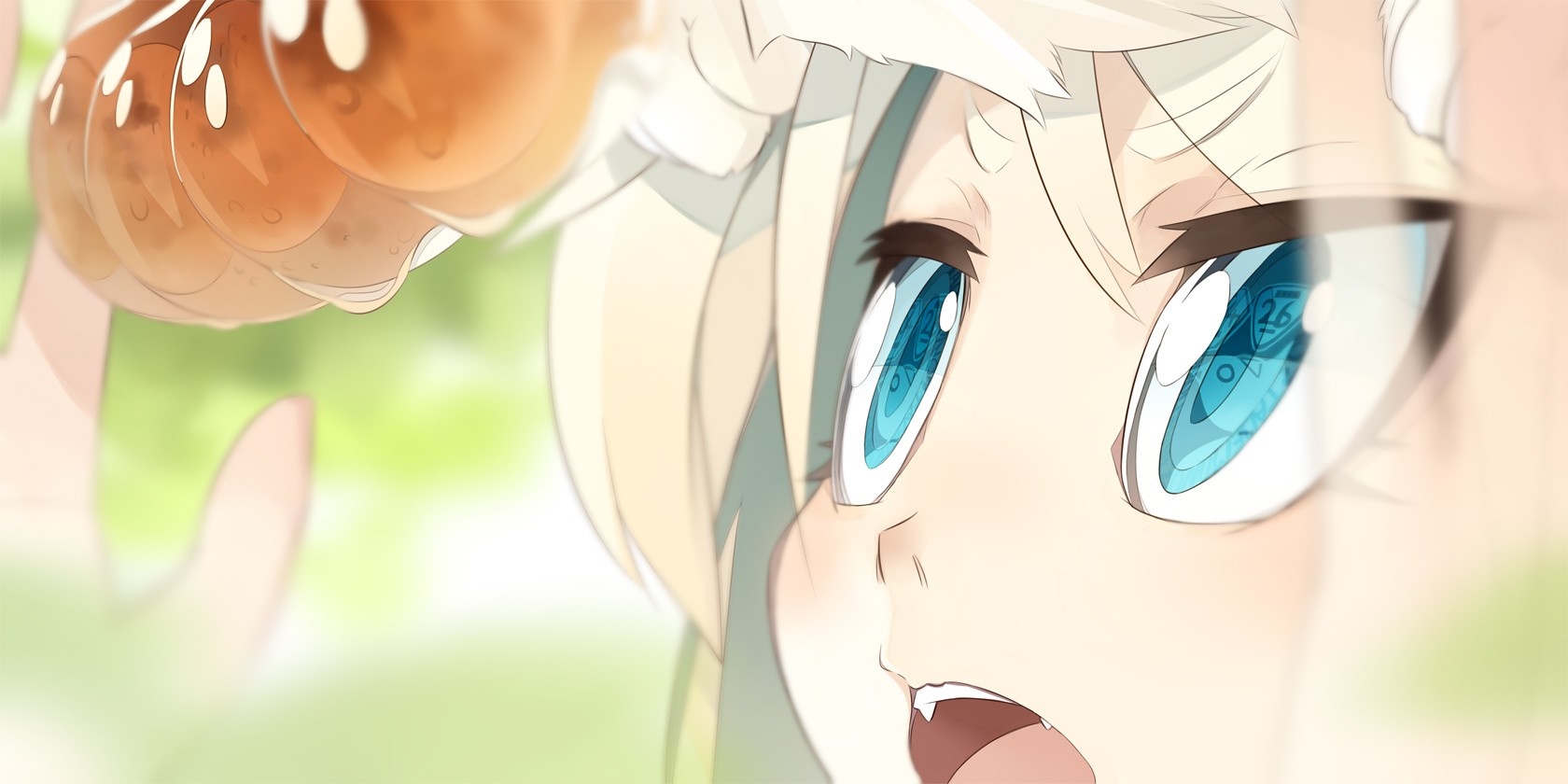 Close-up of anime girl's eye with reflection HD Wallpaper